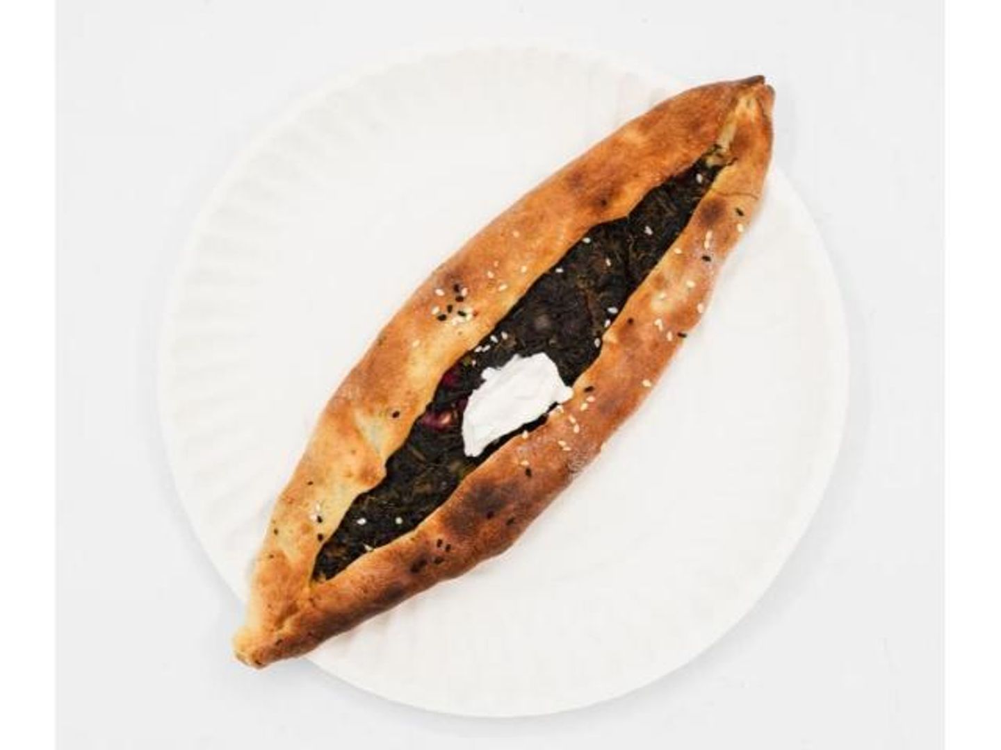 سبانخ مع اللبنة