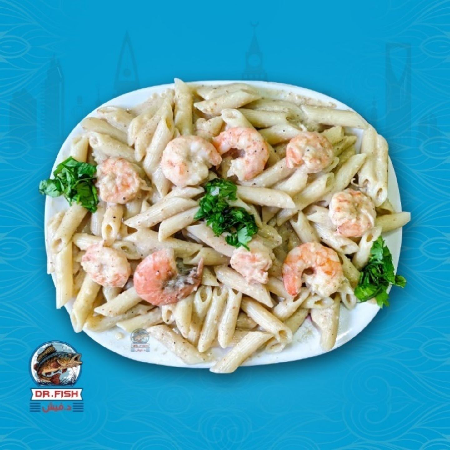 Seafood Penne Pasta With White Sauce