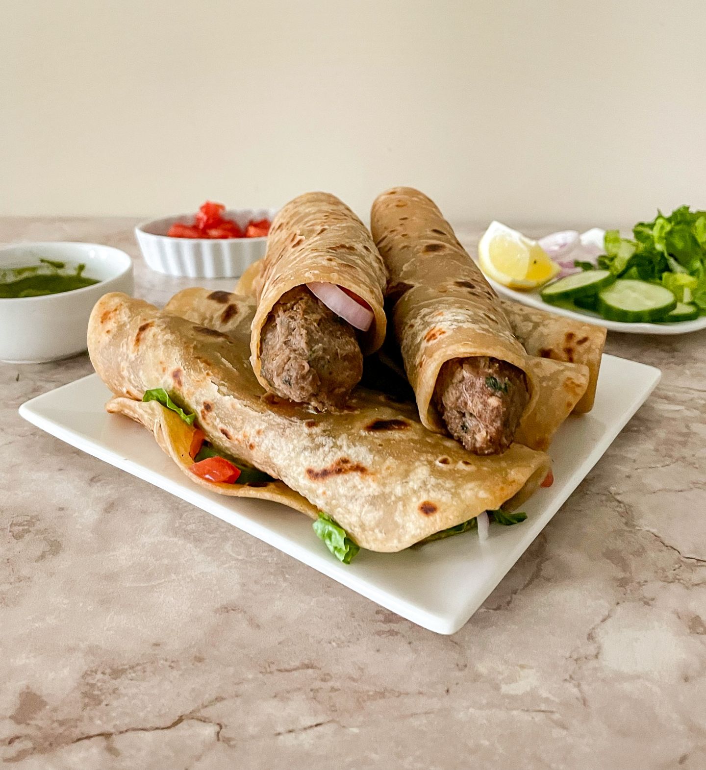 Seekh Kabab Chatni Roll
