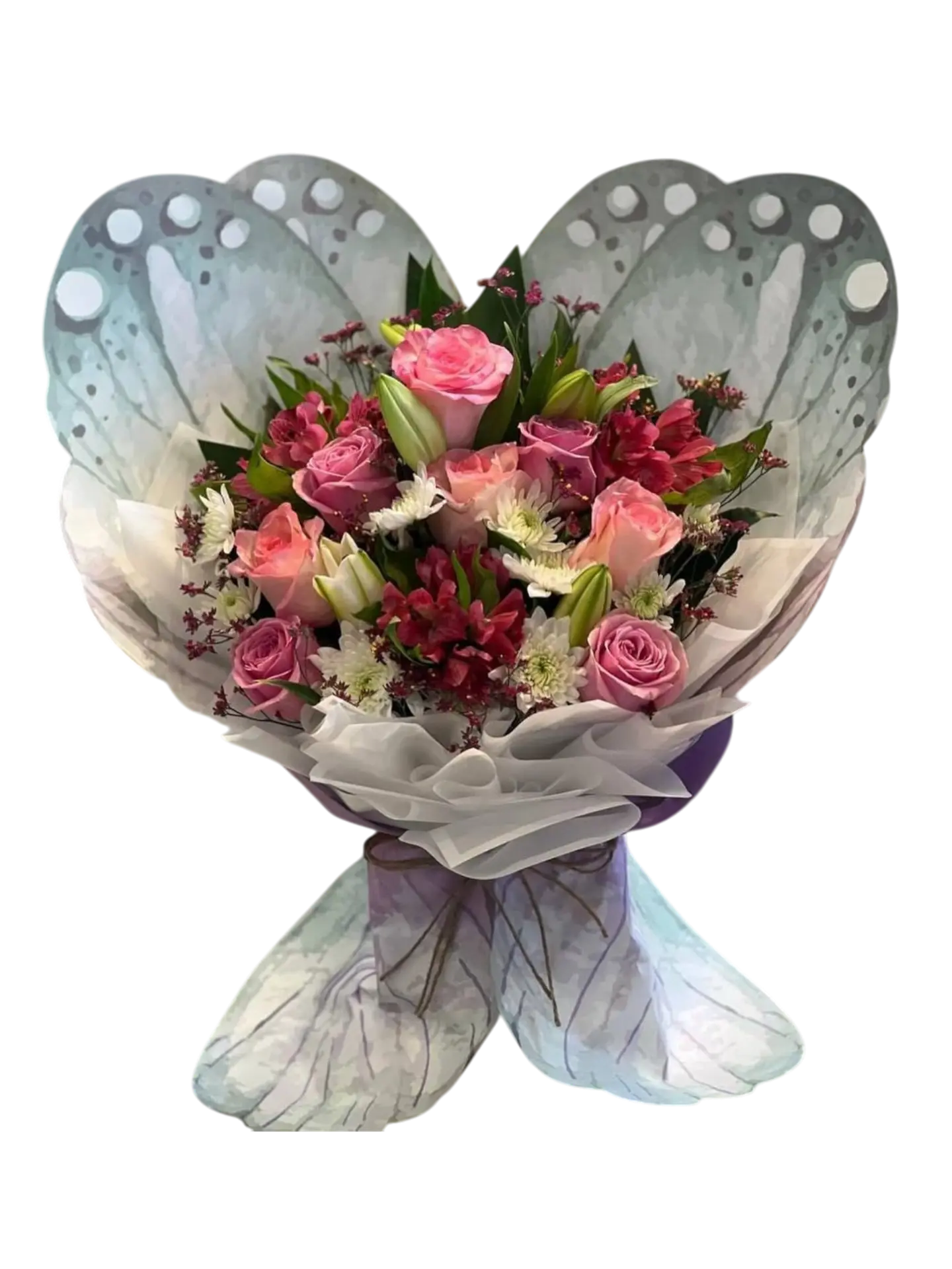 Purple Rose Butterfly Bouquet