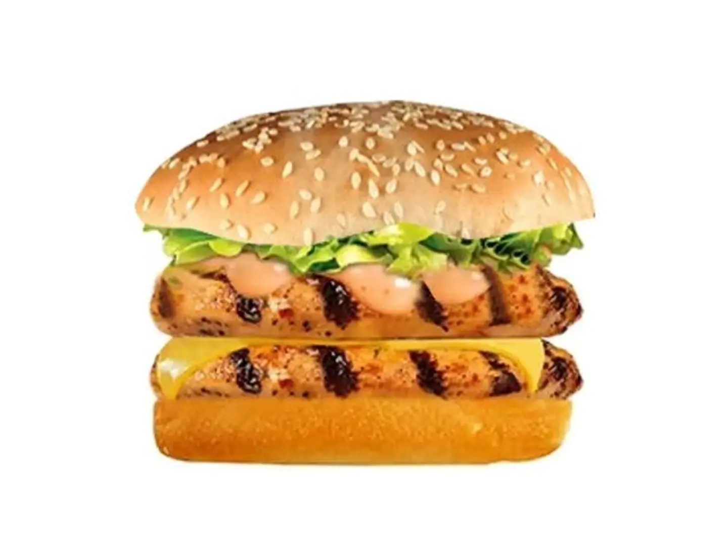 دبل برجر دجاج مشوي