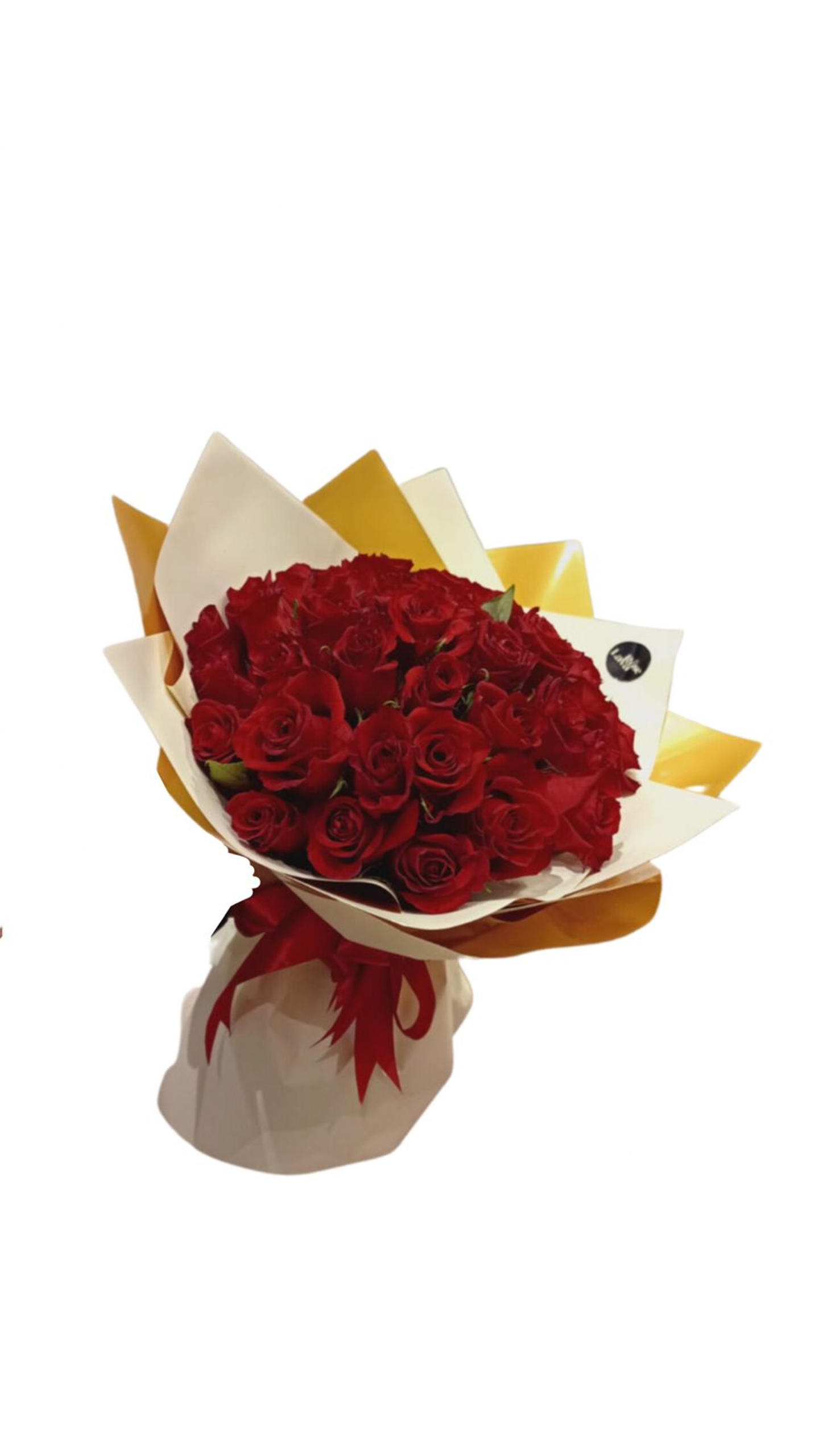 50 حبه روز احمر بتغليف ابيض ذهبي