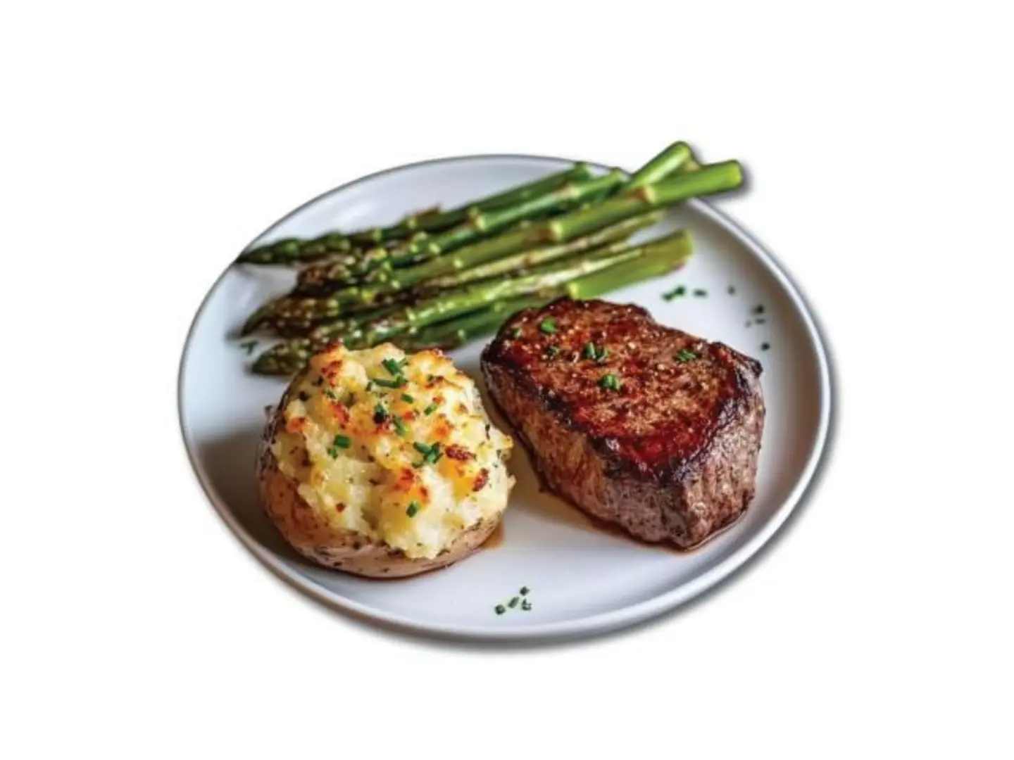 Beef Steak With Roasted Potatoes And Steamed Vegetables