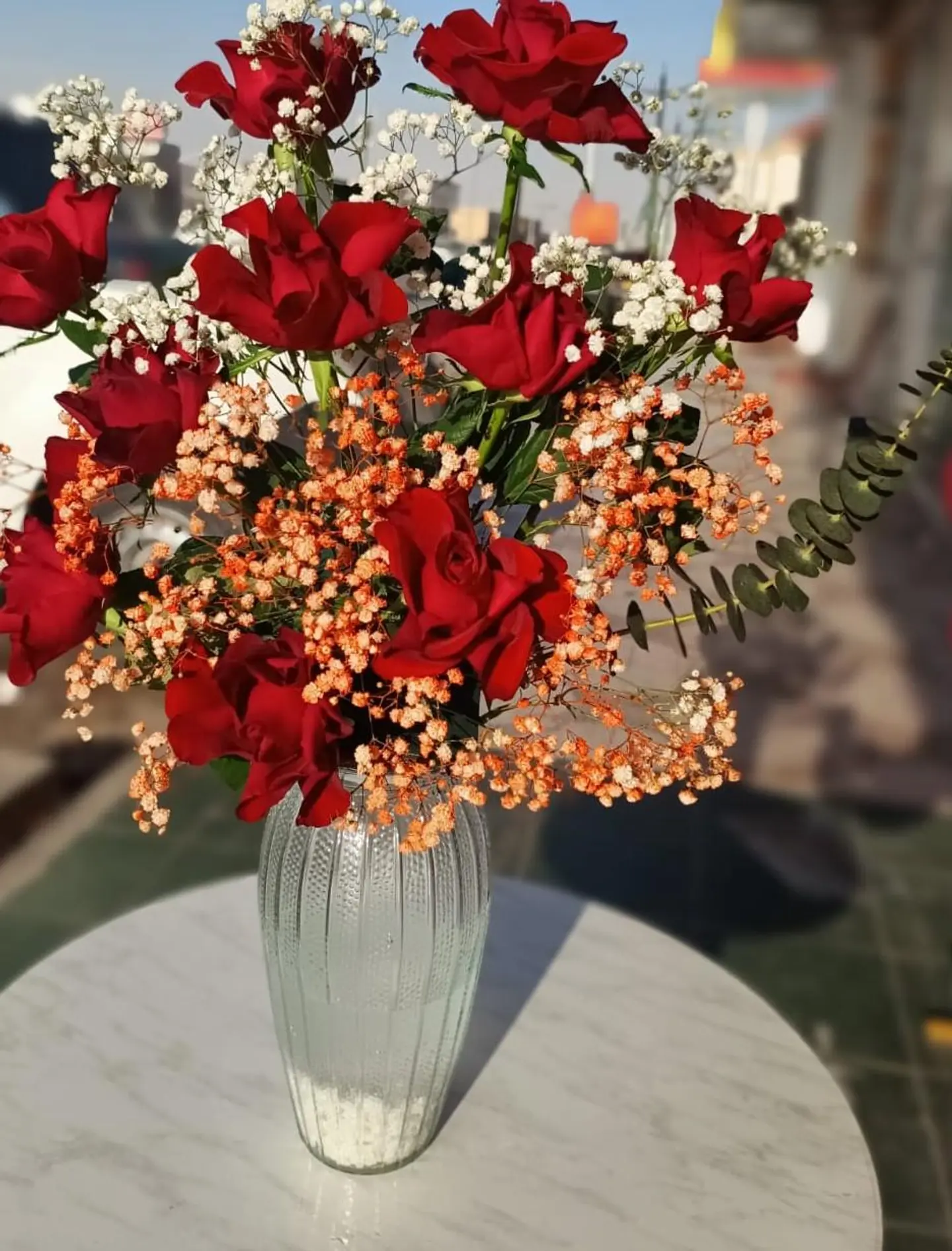 Red Roses Vase