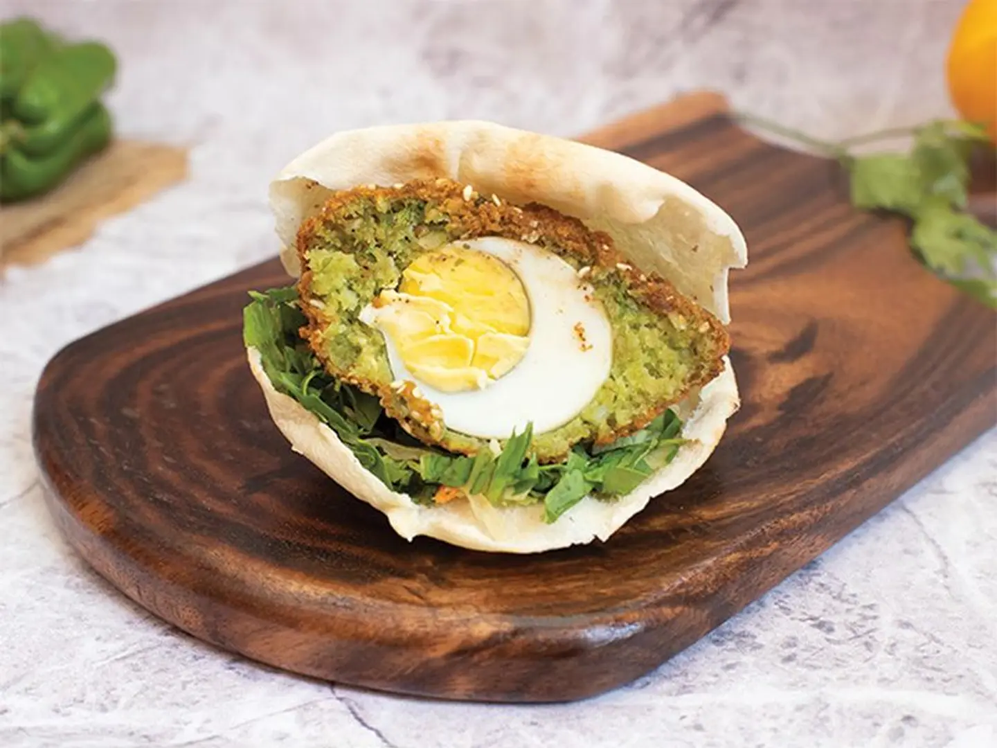 Egg With Falafel Sandwich