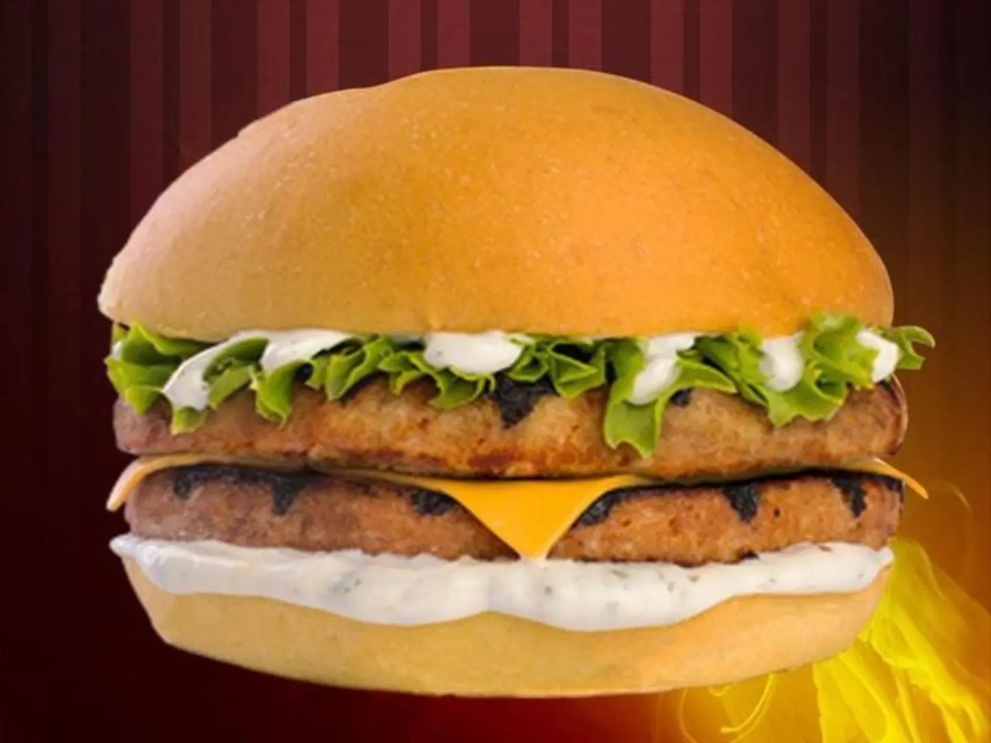 دبل برجر دجاج بالجبن