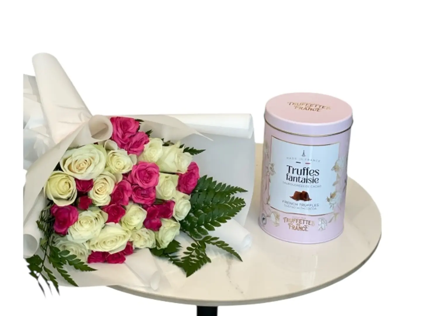 باقة ورد مع شوكلاتة ايطاليه