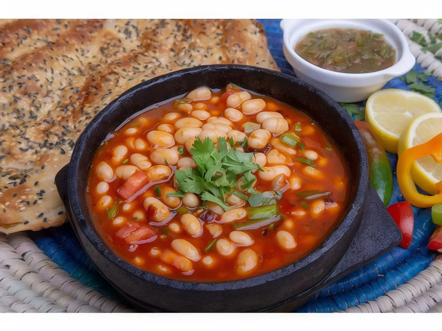 صحن فاصوليا بالبيض