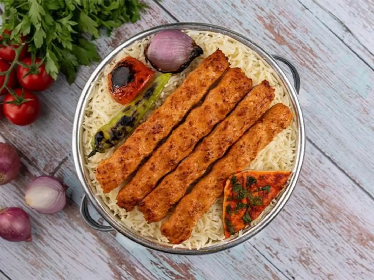 كباب دجاج مع الارز