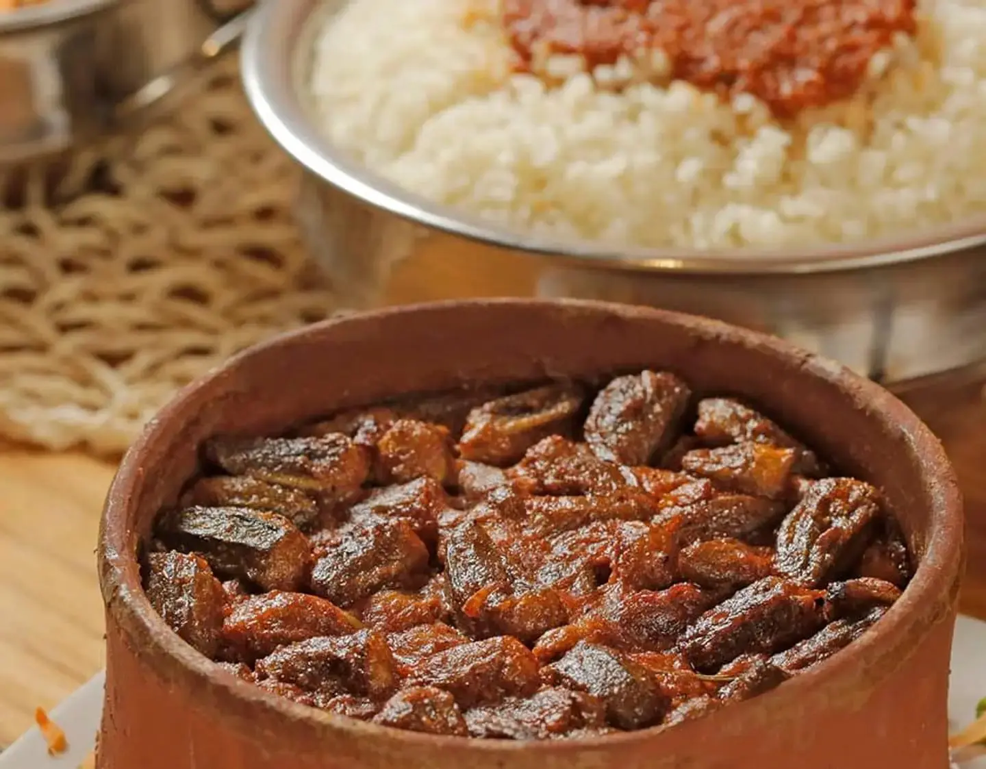 Okra Casserole With Meat , Rice
