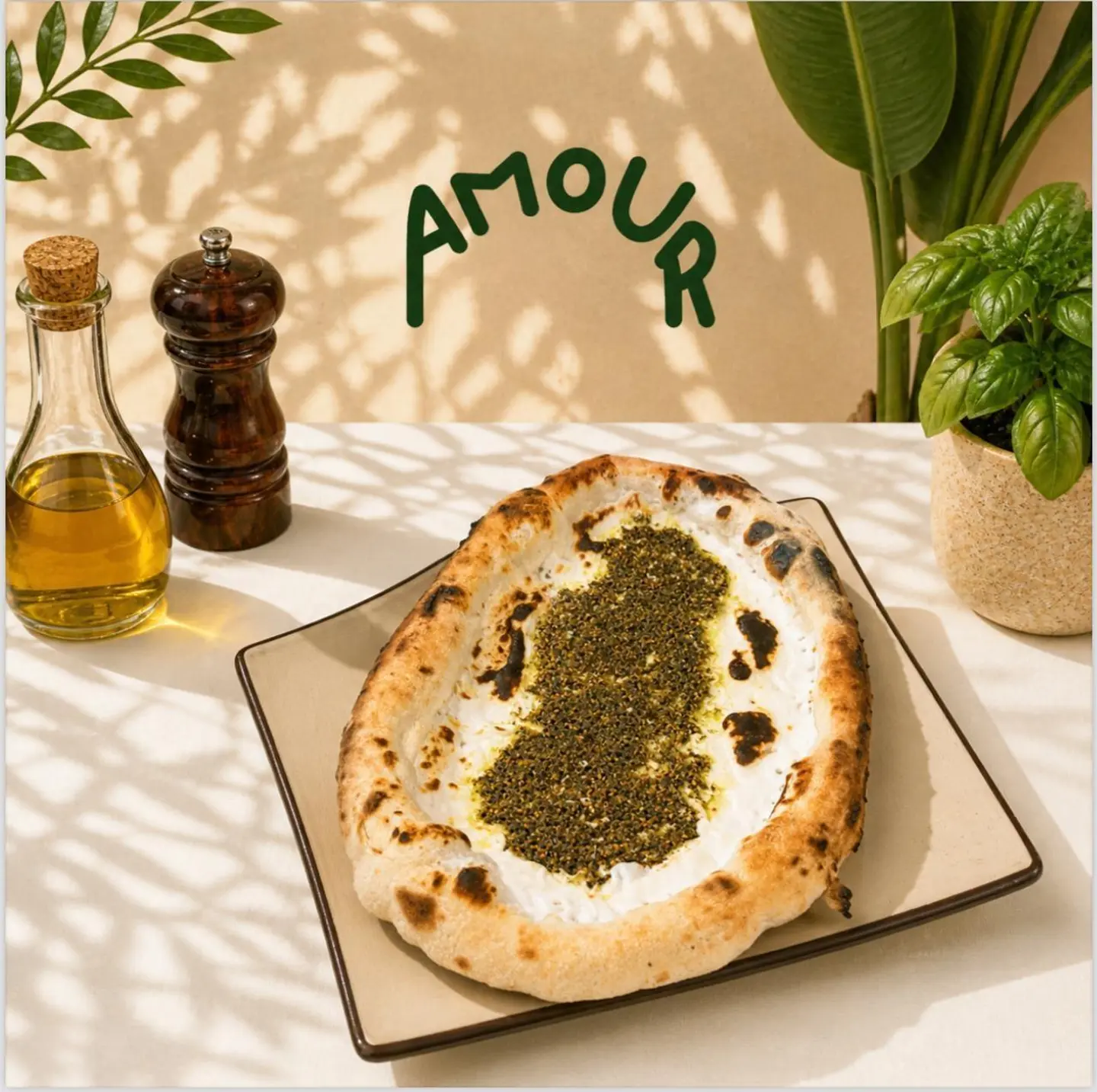 منقوشة لبنة وزعتر