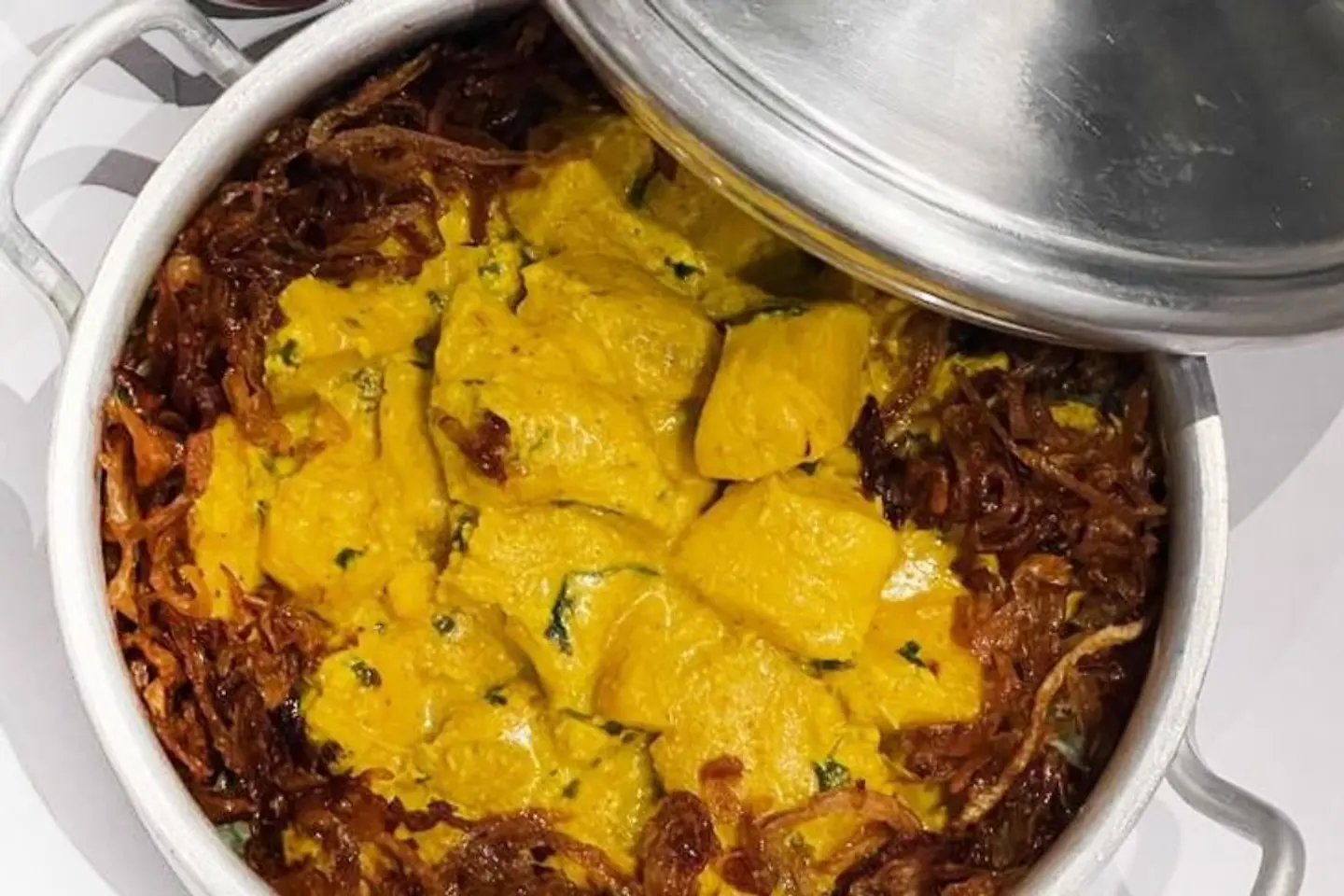 رز بالشبت بالدجاج والكريما مع ايجار الباميا