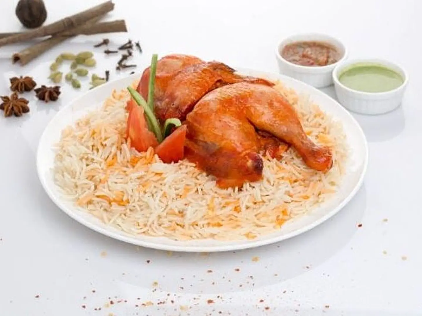 نصف دجاج مندي مع الرز