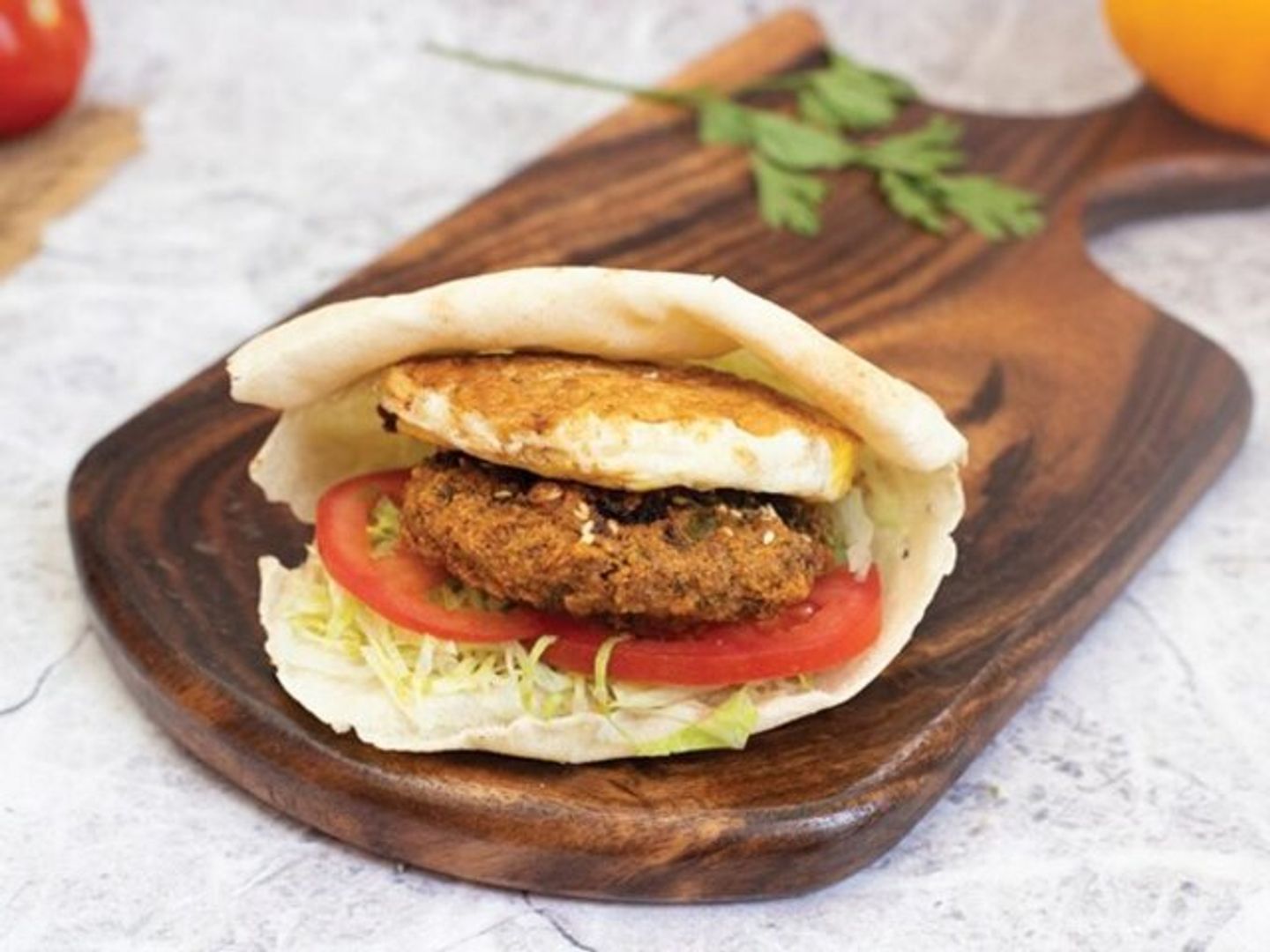 Falafel Sandwich With Eggs