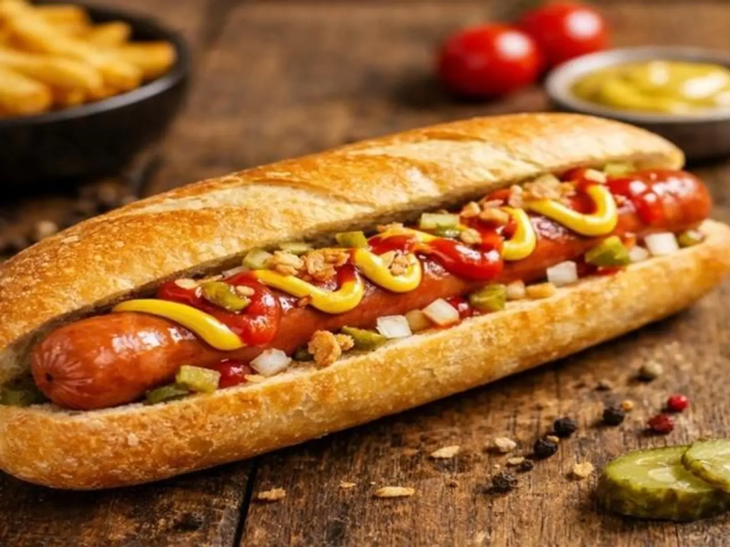 ساندوتش هوت دوج جريل خبز فرنسى