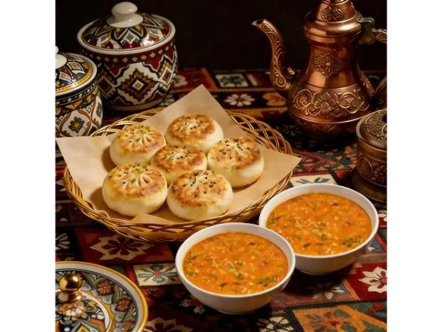 حساء الأرز والباو المقلي دبل كومبو