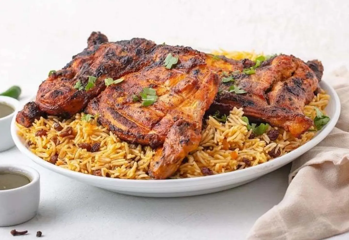 Whole Chicken Charcoaled With Rice