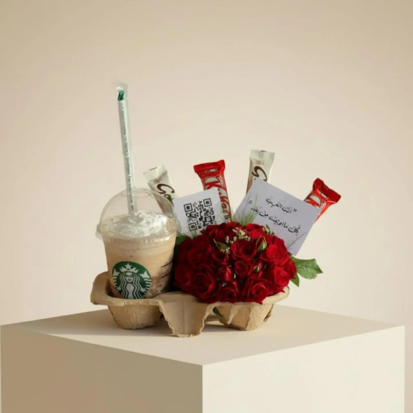 Flowers And Coffee With Pieces Of Chocolate