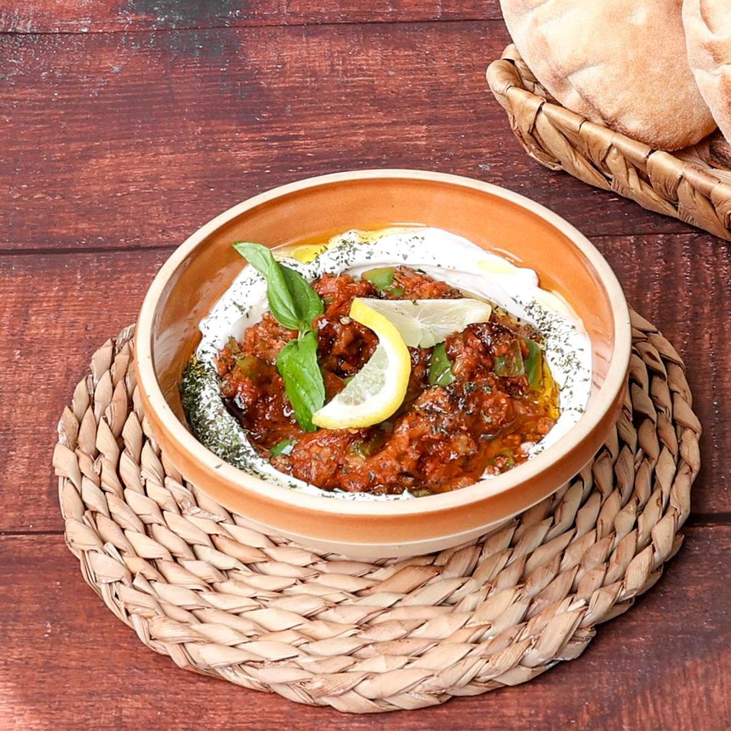 حمسة الباذنجان بالبنة