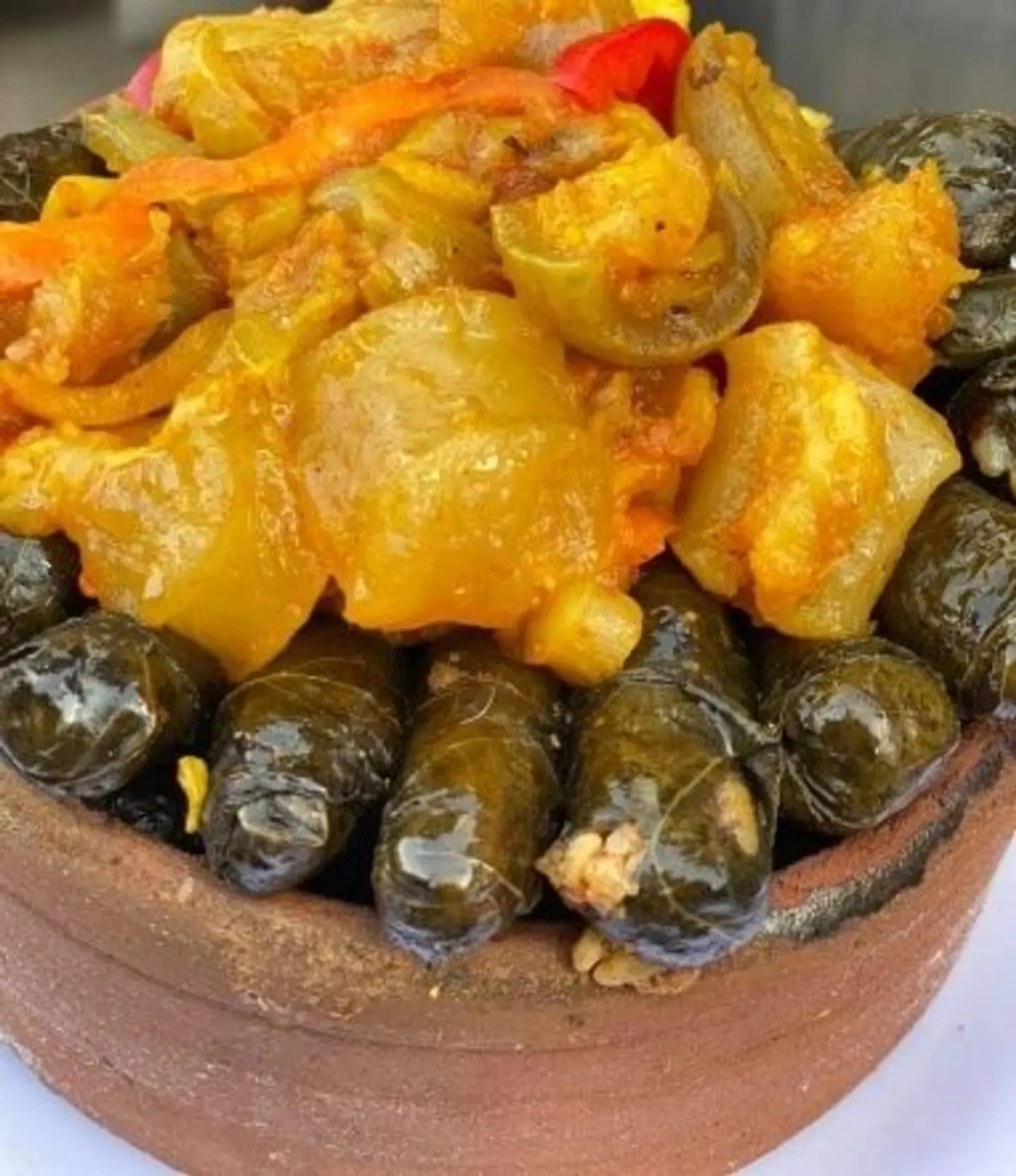 طاجن السلطان( ورق عنب بالكوارع )