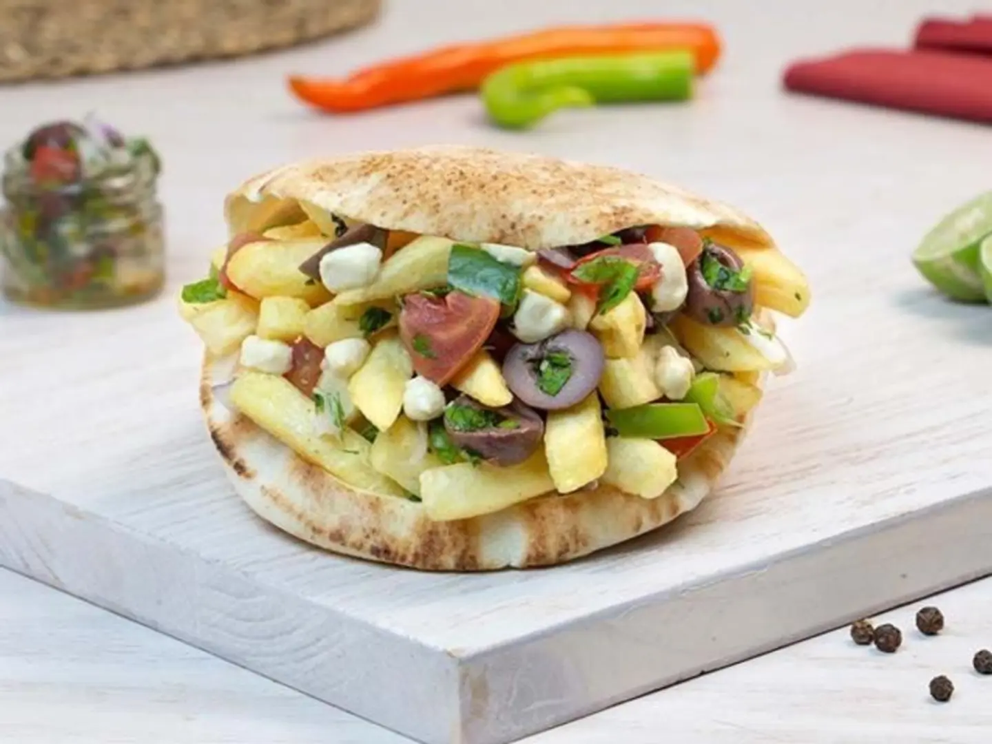 Potato Egyptian Foul Sandwich