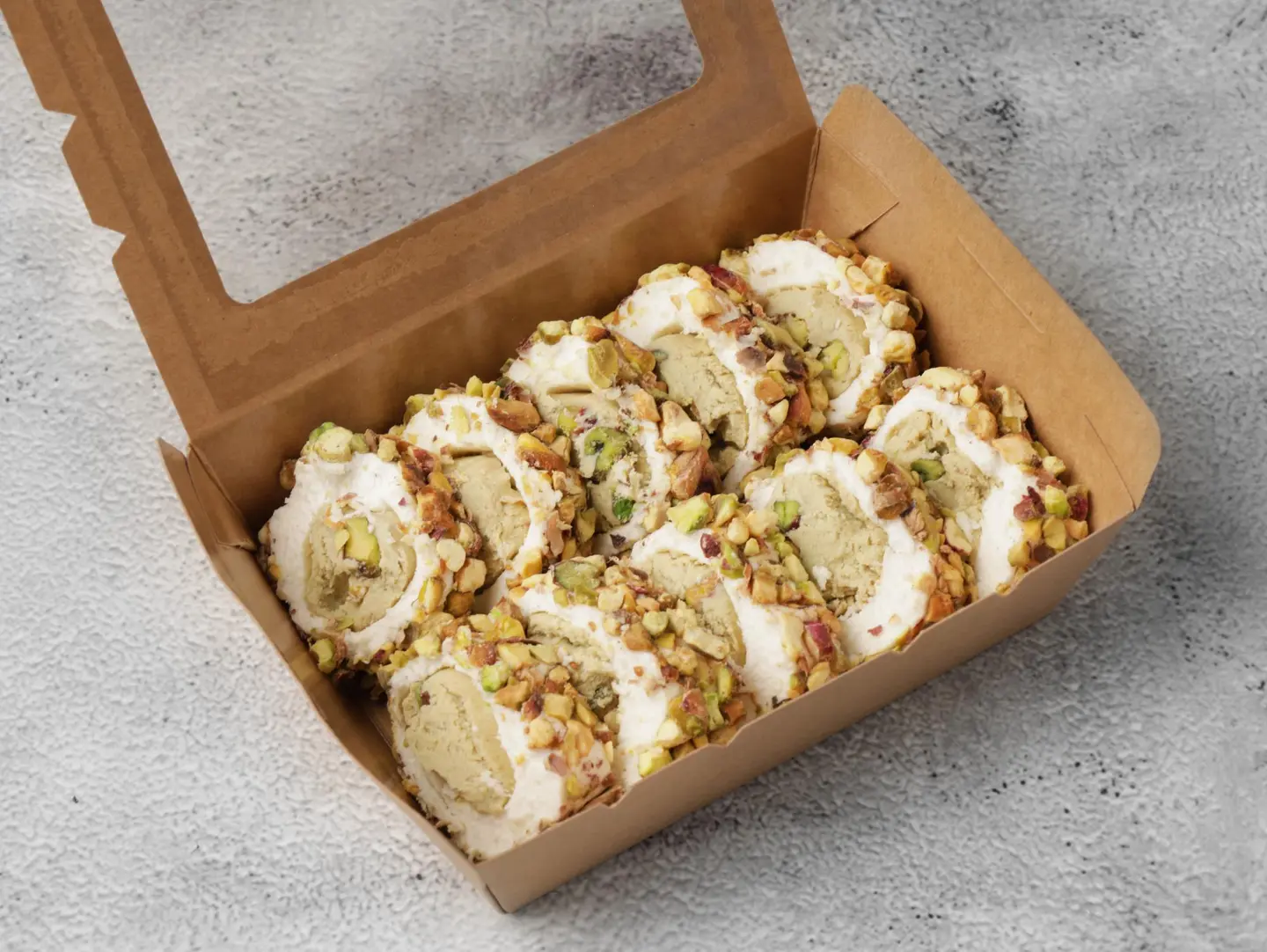 Milk Turkish Delight With Pistachio Cream Covered In Pistachios
