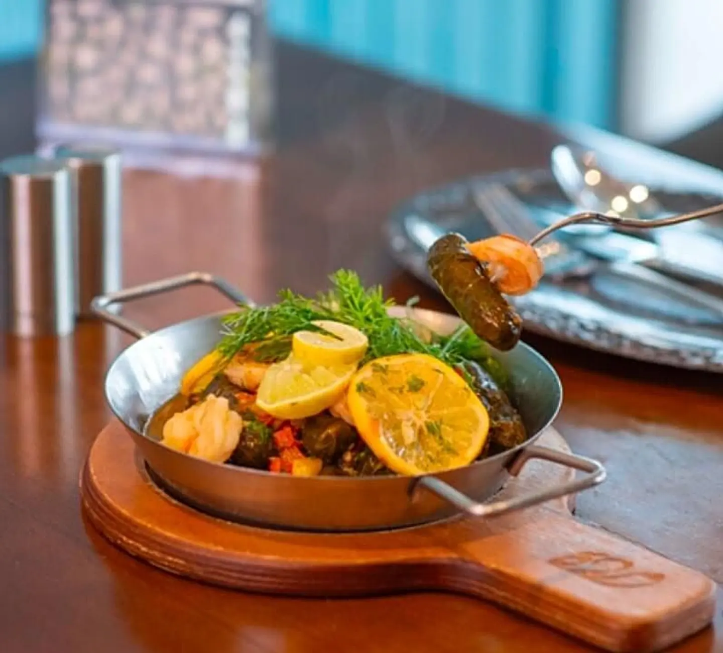 Grape Leaves With Shrimp Pot