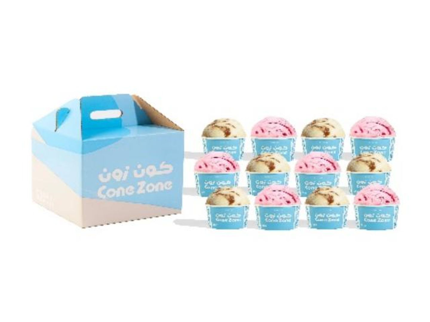 ١٢عبوة ايس كريم + إضافات