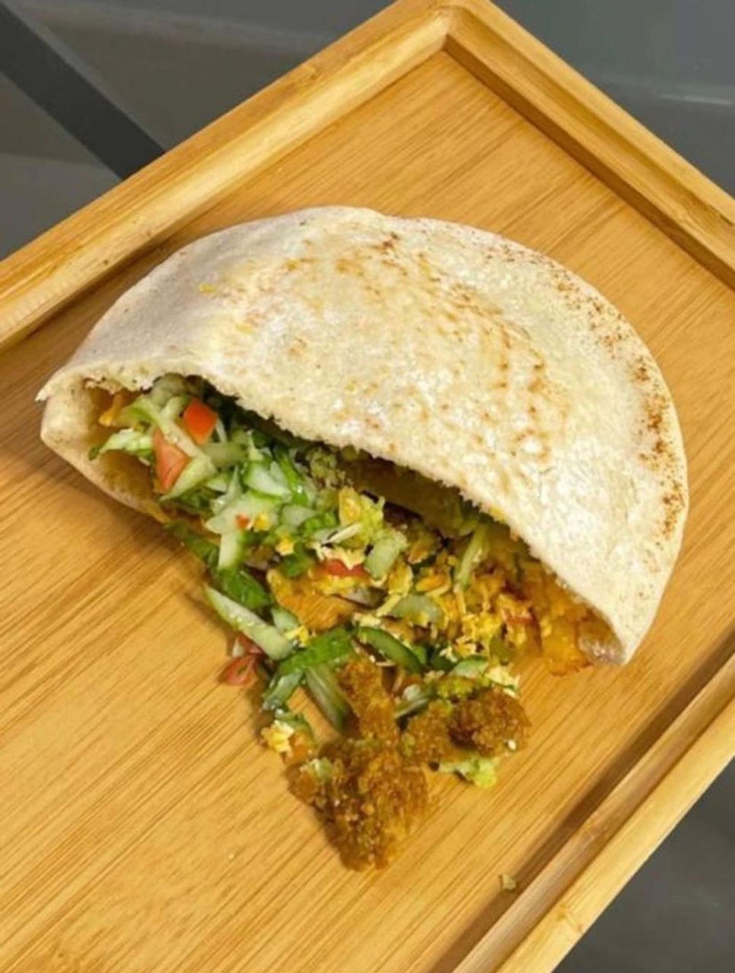 Falafel Sandwich With Egg And Potatoes