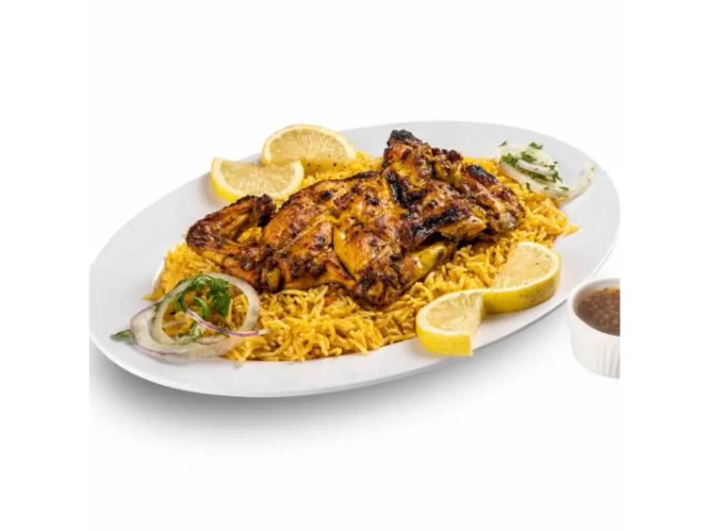 Half Chicken On Charcoal With Rice