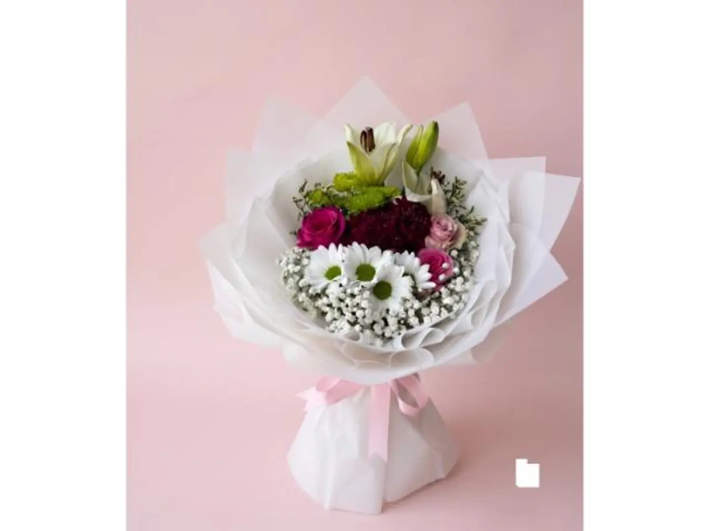 White Lily & Chrysanthemum Bouquet