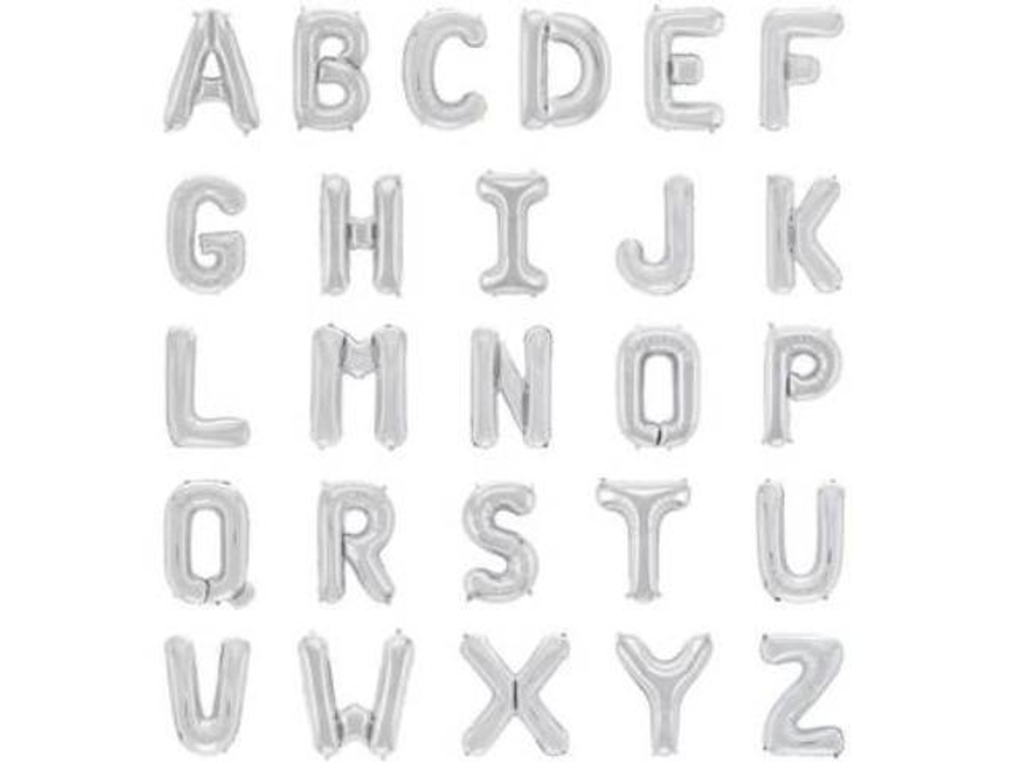 Large Silver Letter Foil Helium Balloon