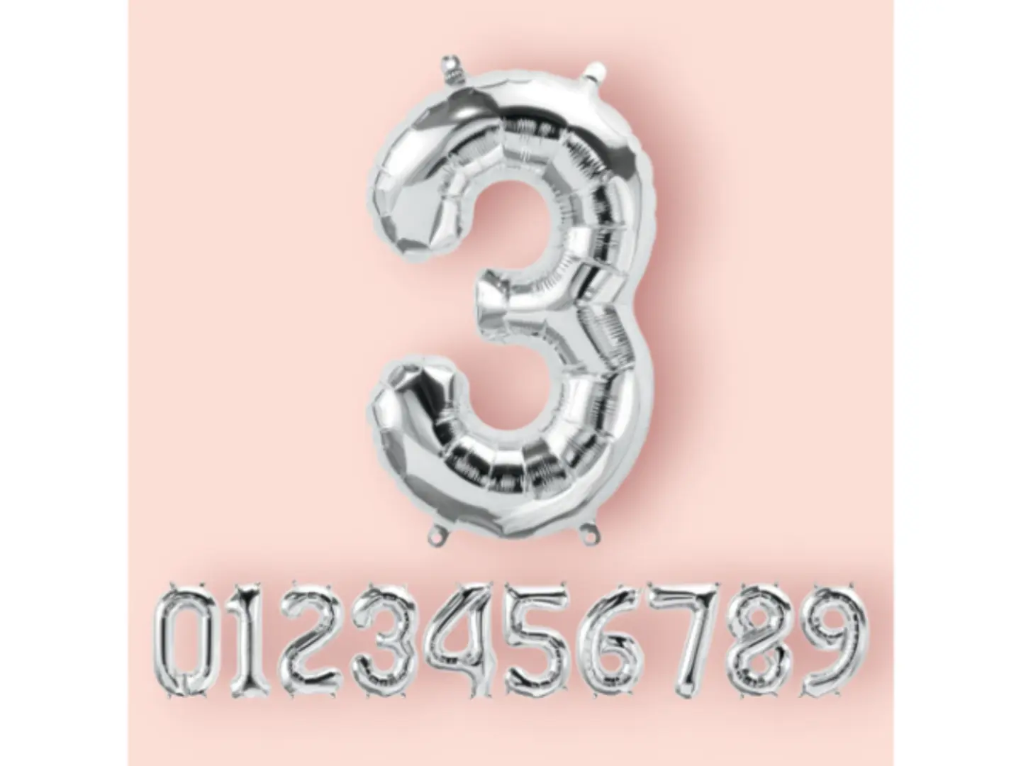 Silver Number Balloon