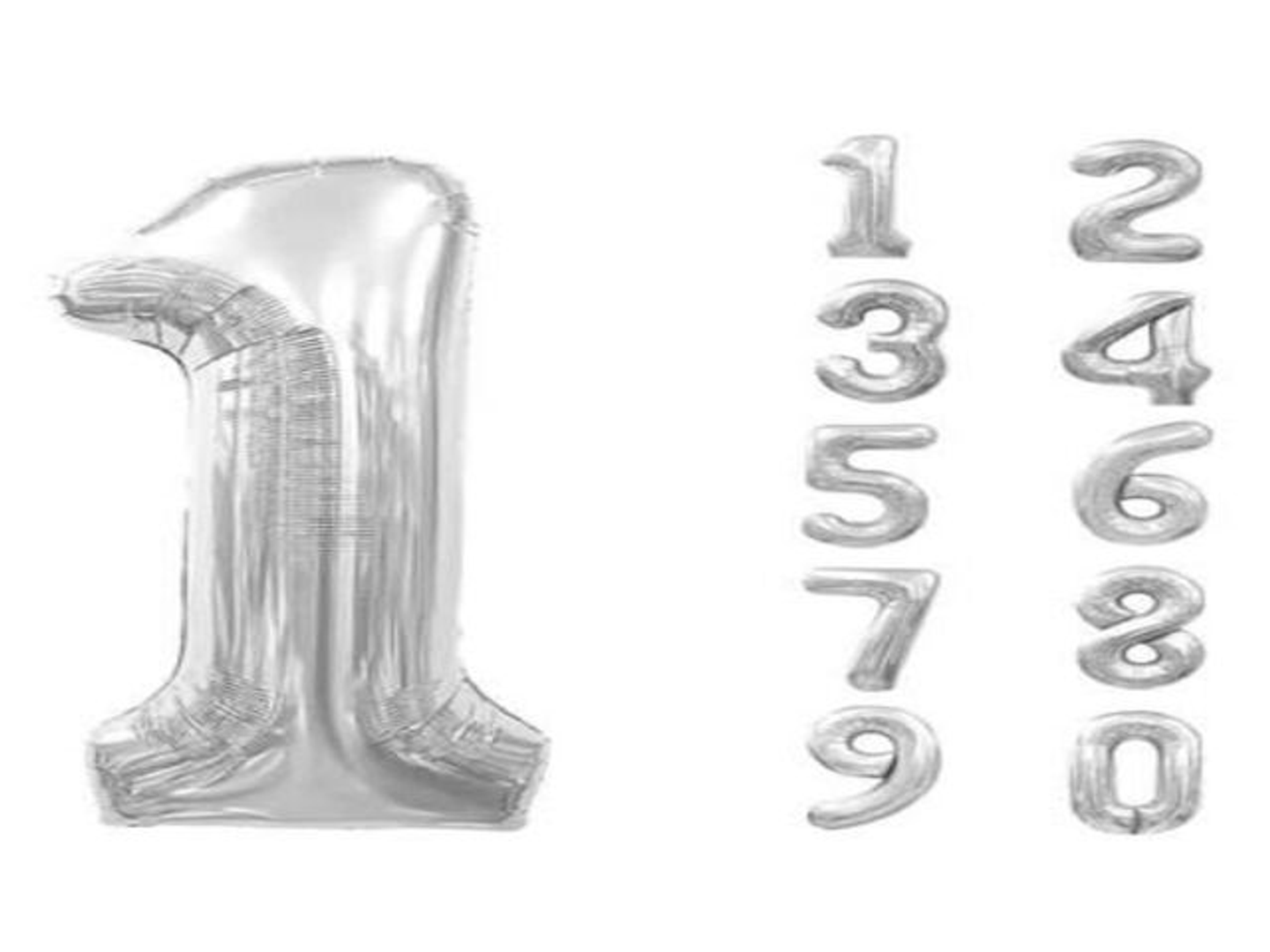 Silver Number Balloons