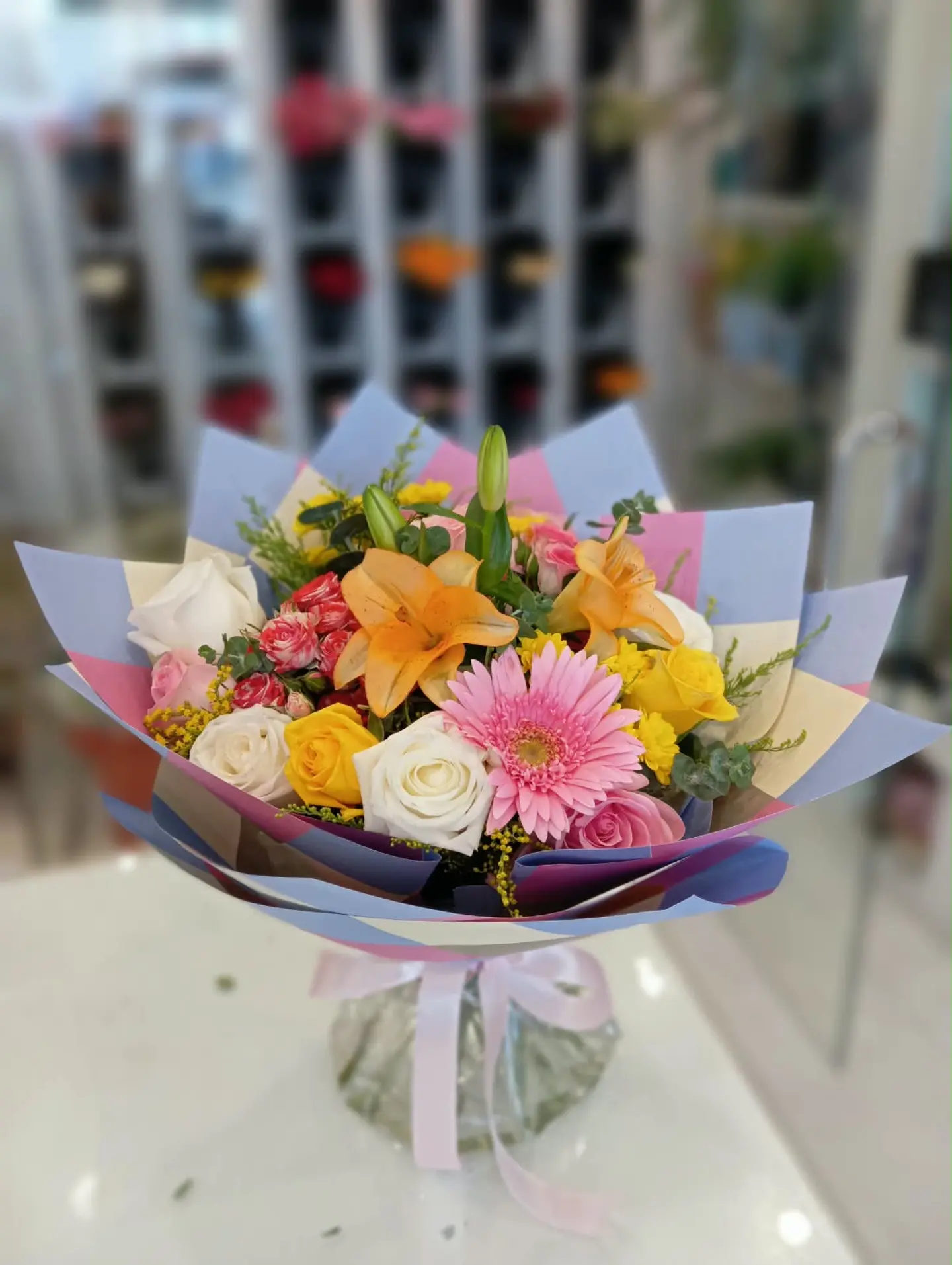 Colorful Squares Bouquet
