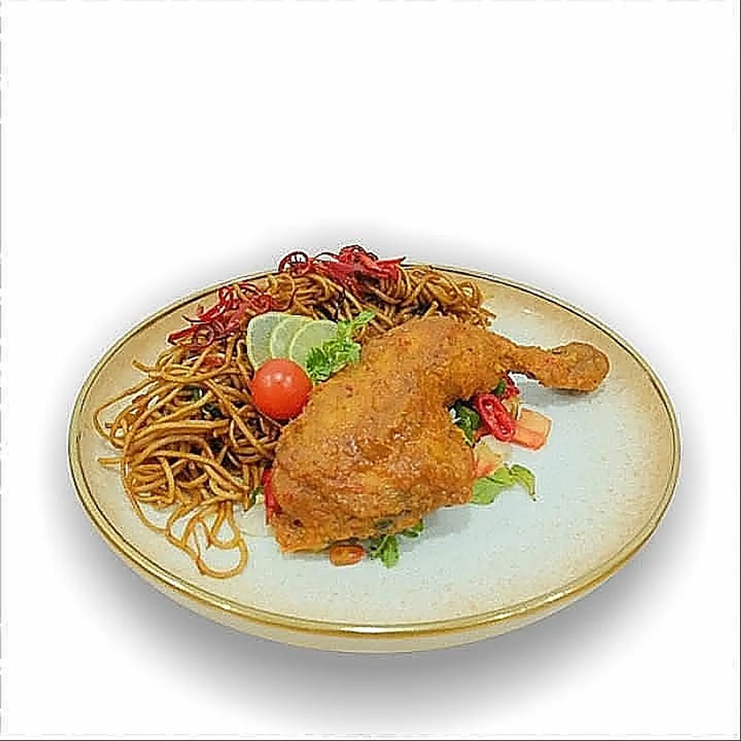 مكرونة مقلية دجاج