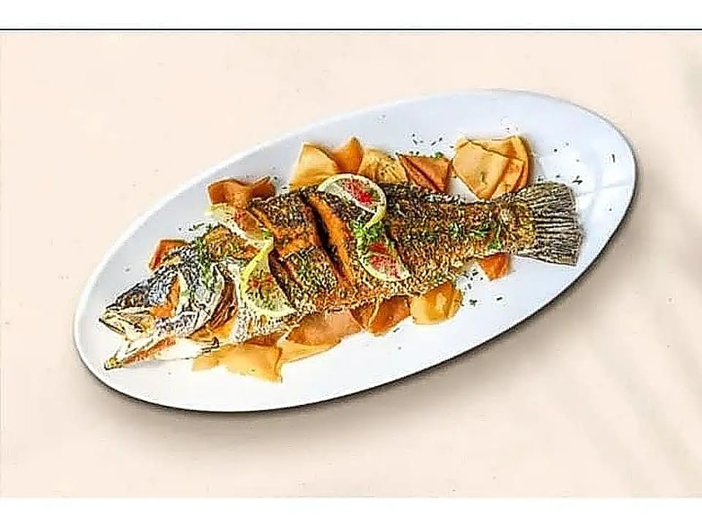 Grilled Fish And Fried Shrimp Meal