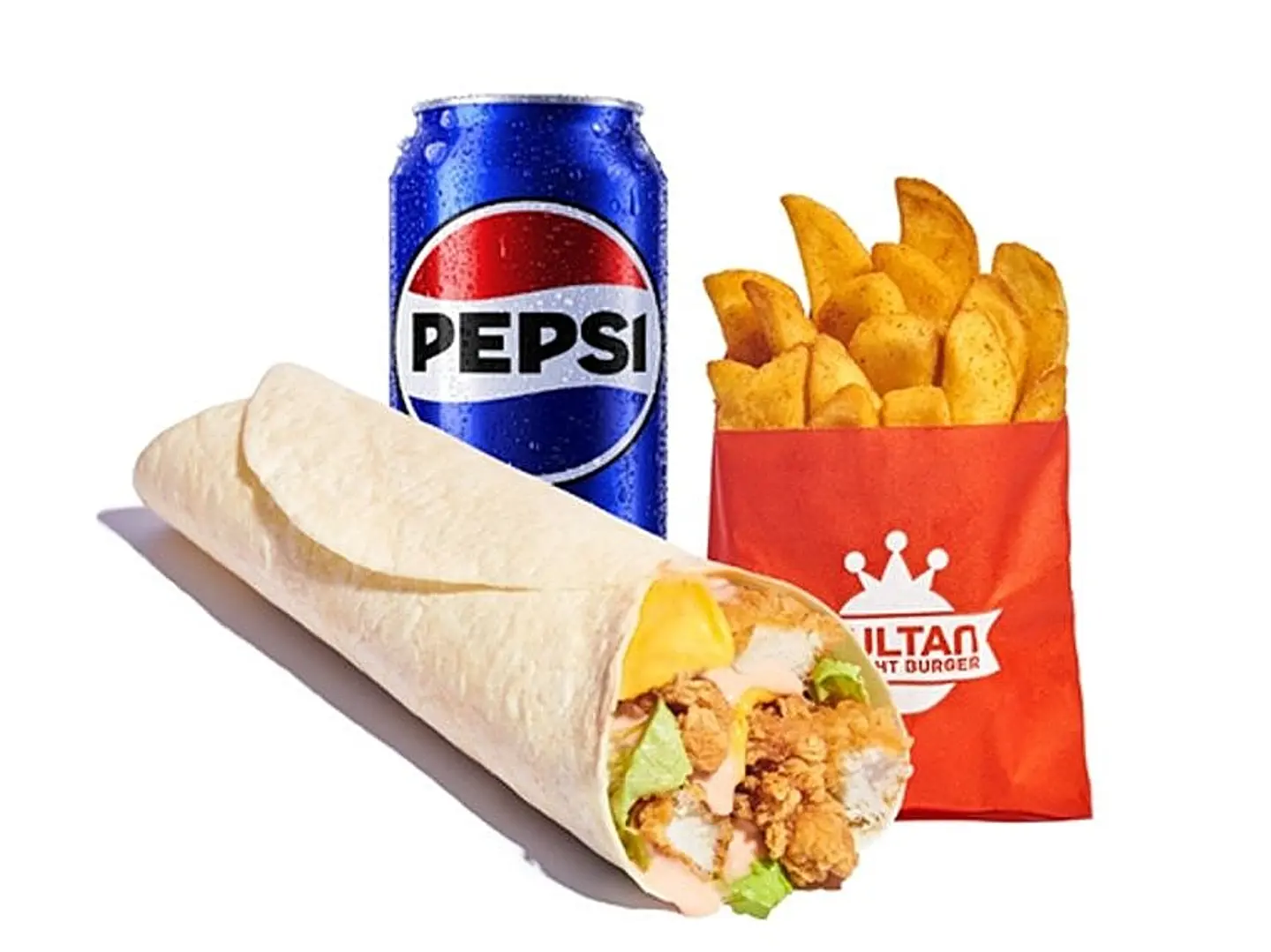 وجبة ثورتيلا لحم بقري مشوي مع بيبسي