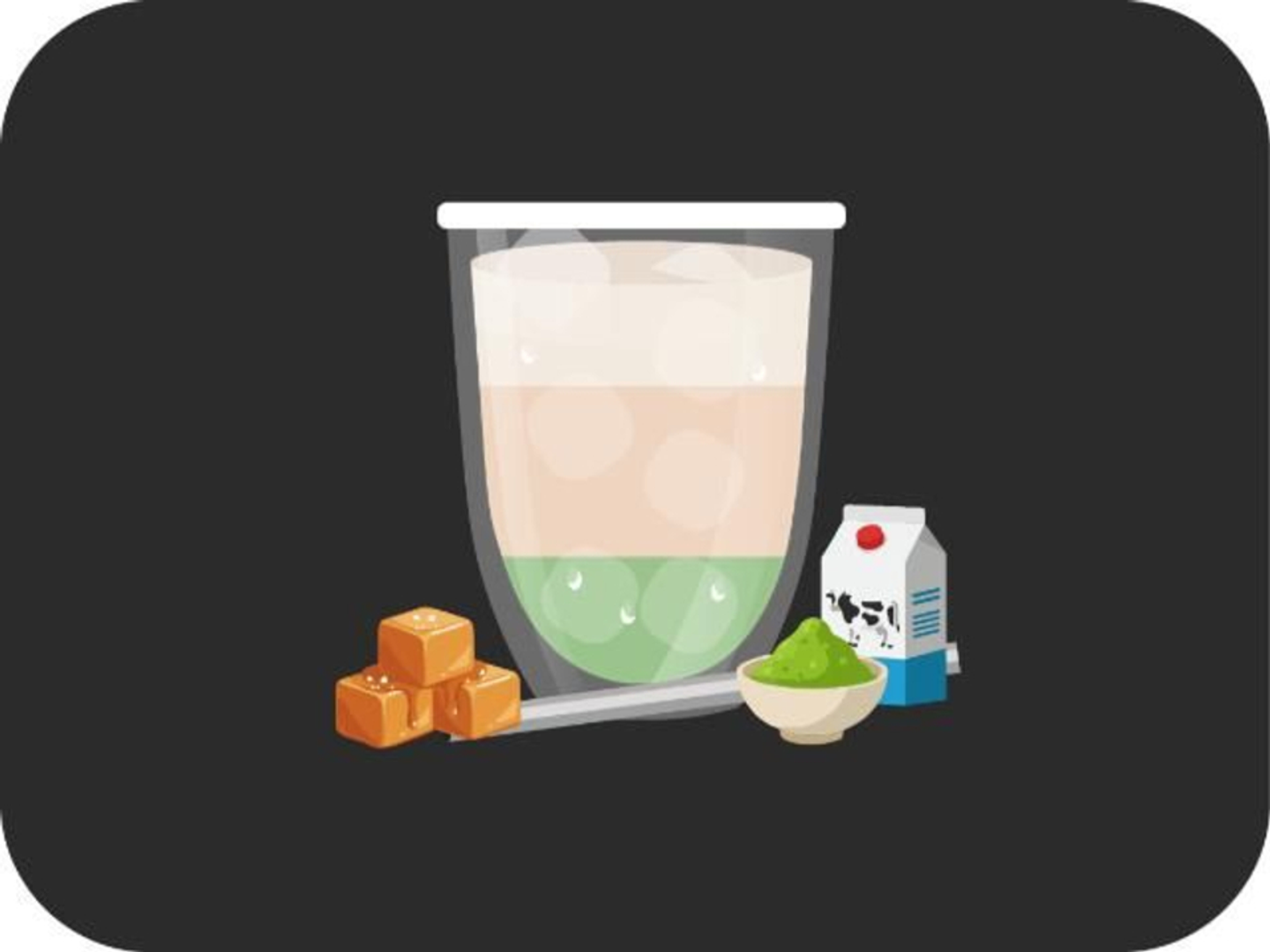 ايس ماتشا لاتية بحليب جوز الهند