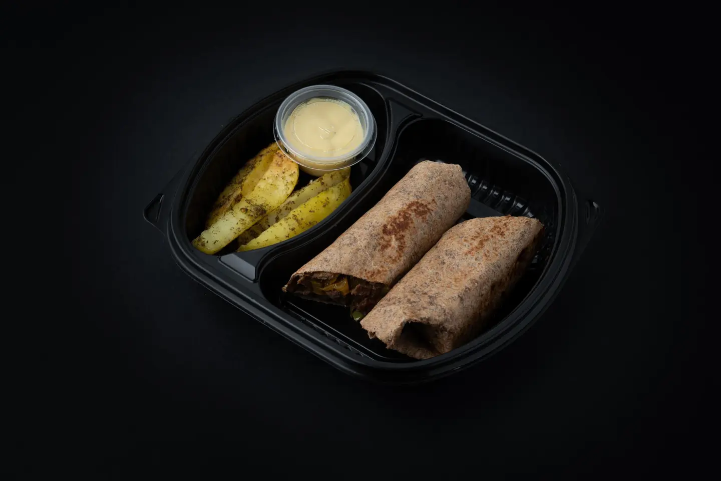 Beef Wrap With Potato Wedges