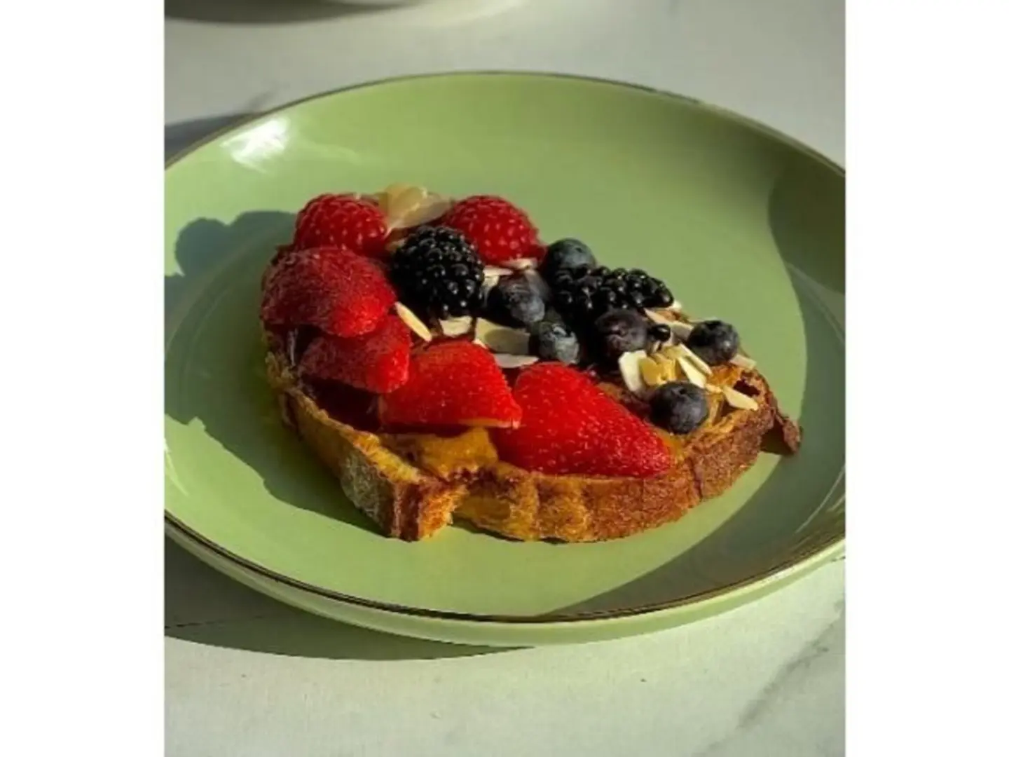 Sourdough Toast With Almonds And Jam