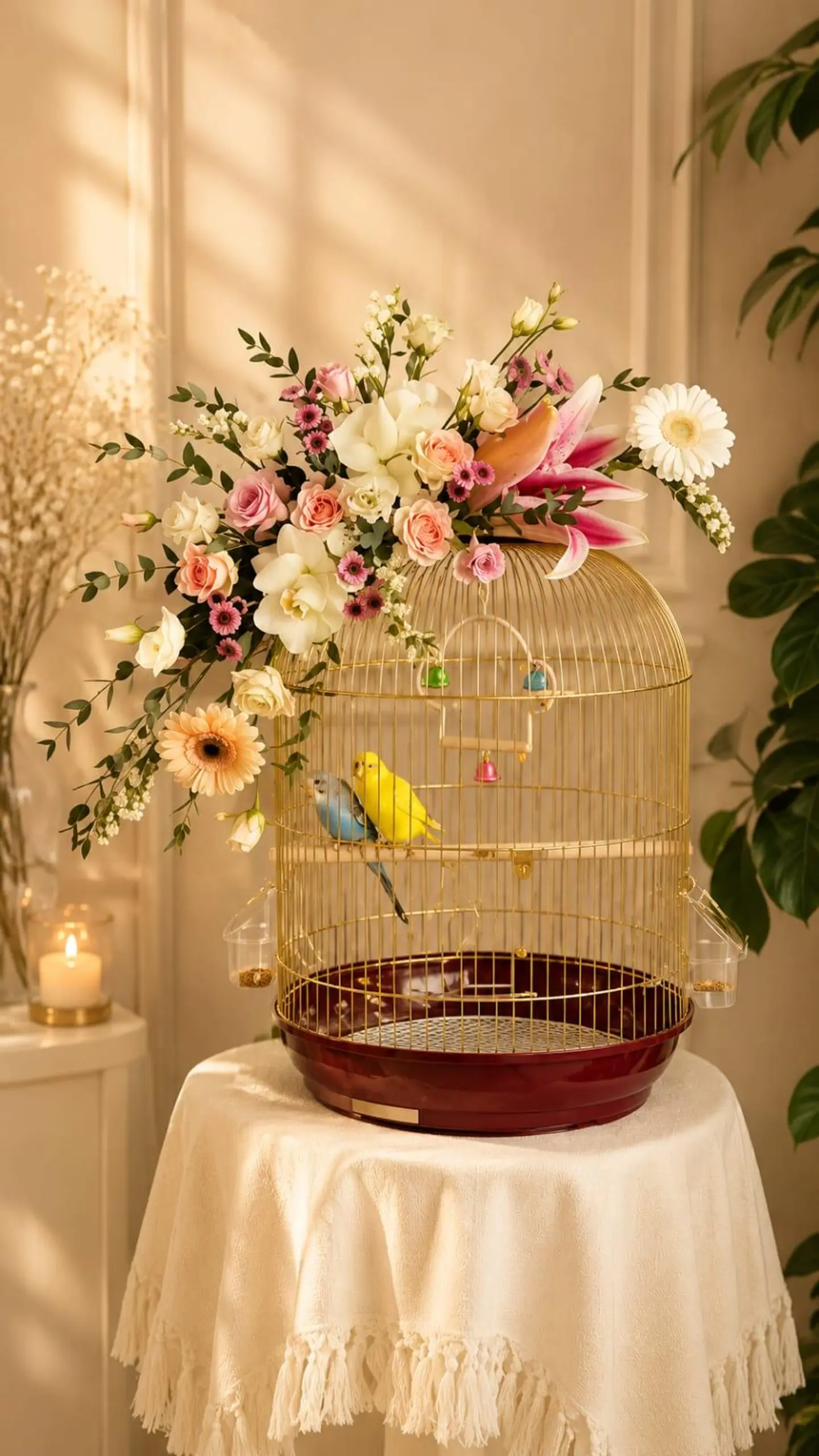 Lovebirds And Roses 5