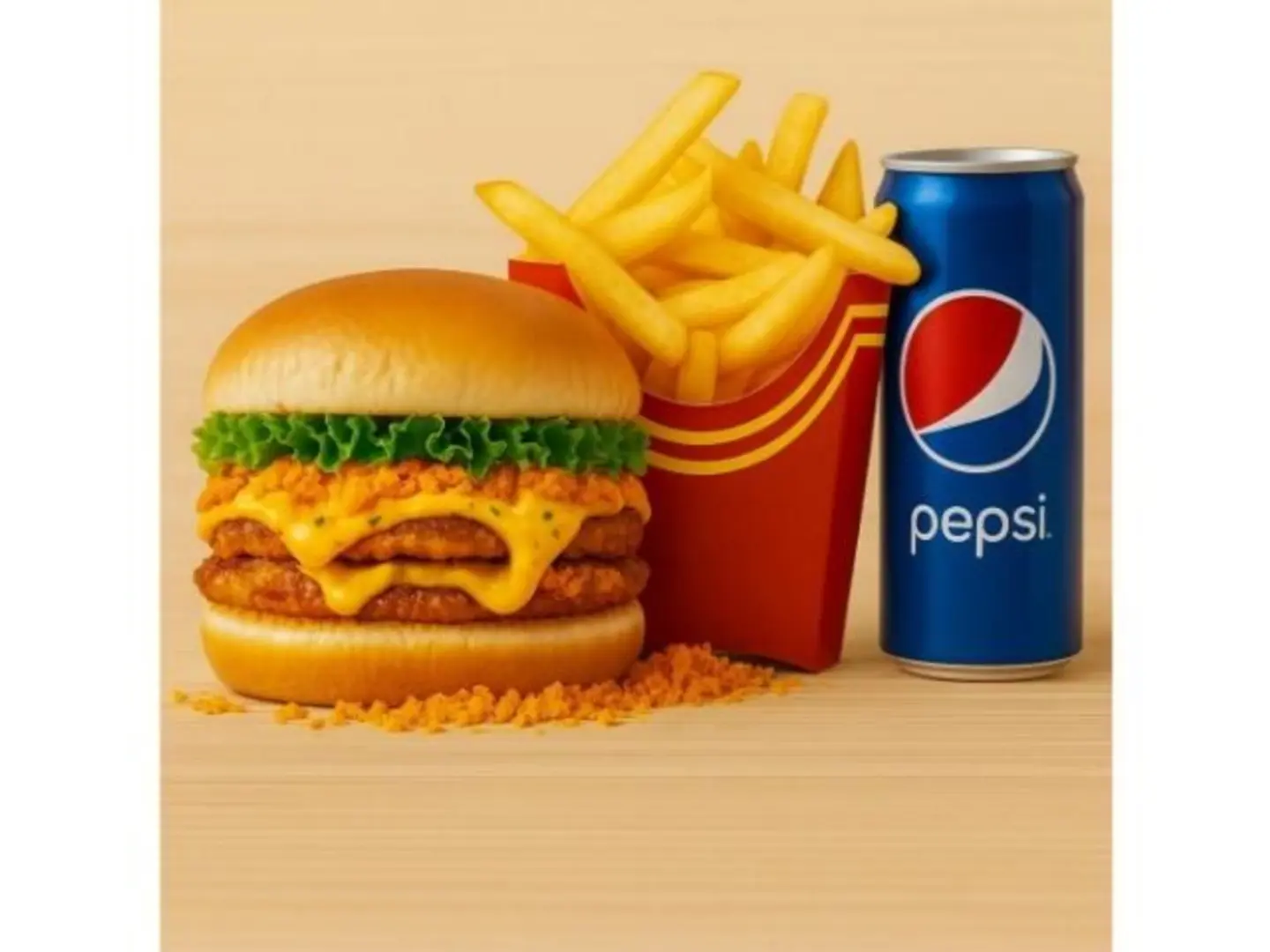 وجبة برجر دجاج دبل شيتوس