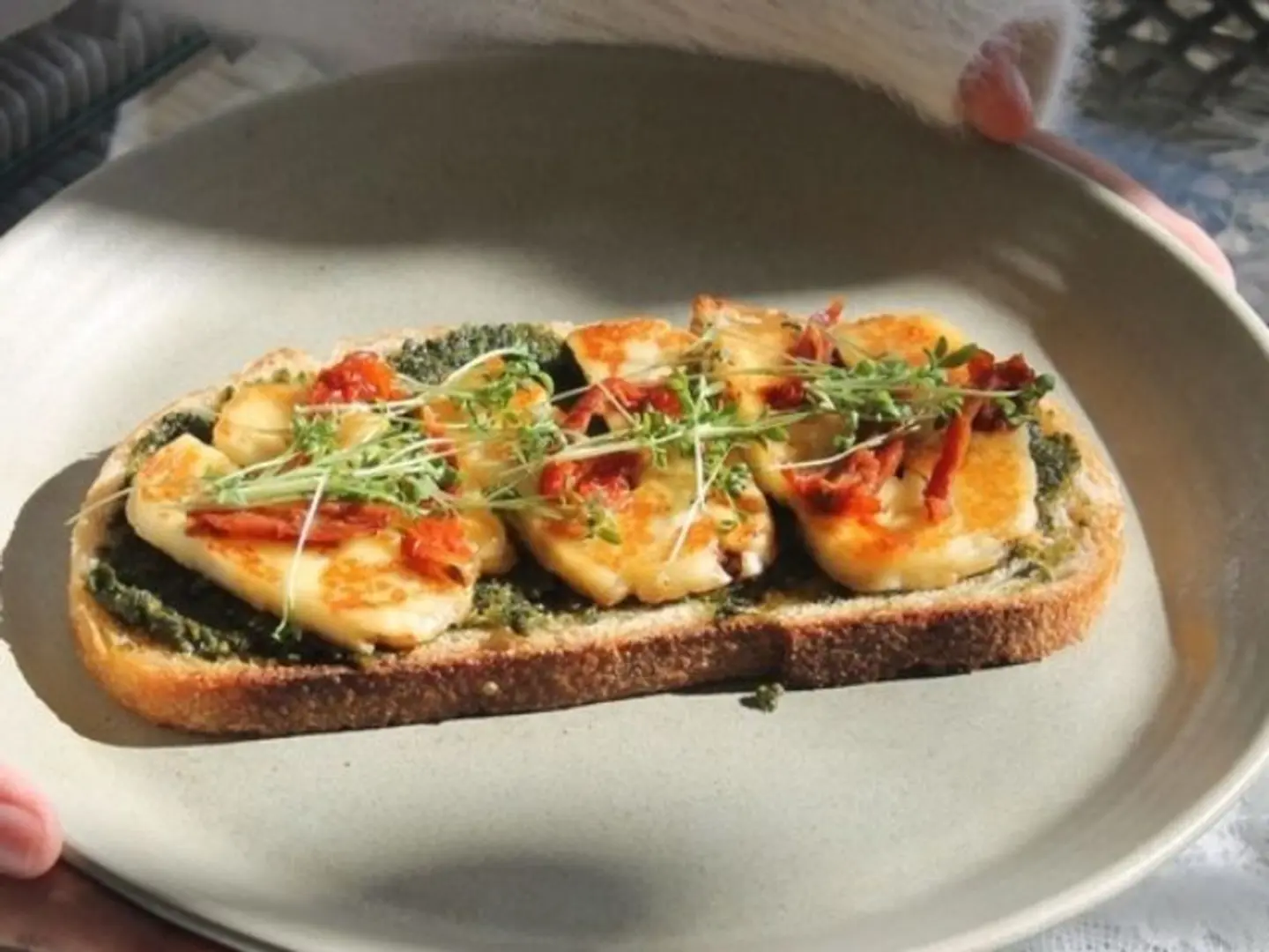 Halloumi Pesto With Dried Tomato Terrine