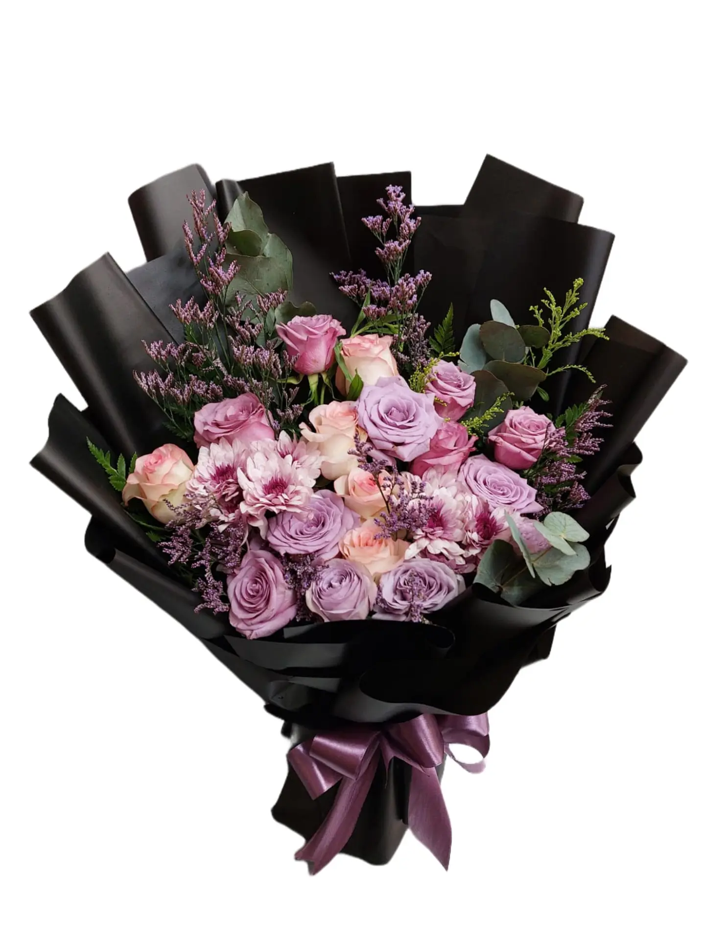 Hand Bouquet Of 15 Roses + 2 Cherries + 2 Lemons + Chardonnay