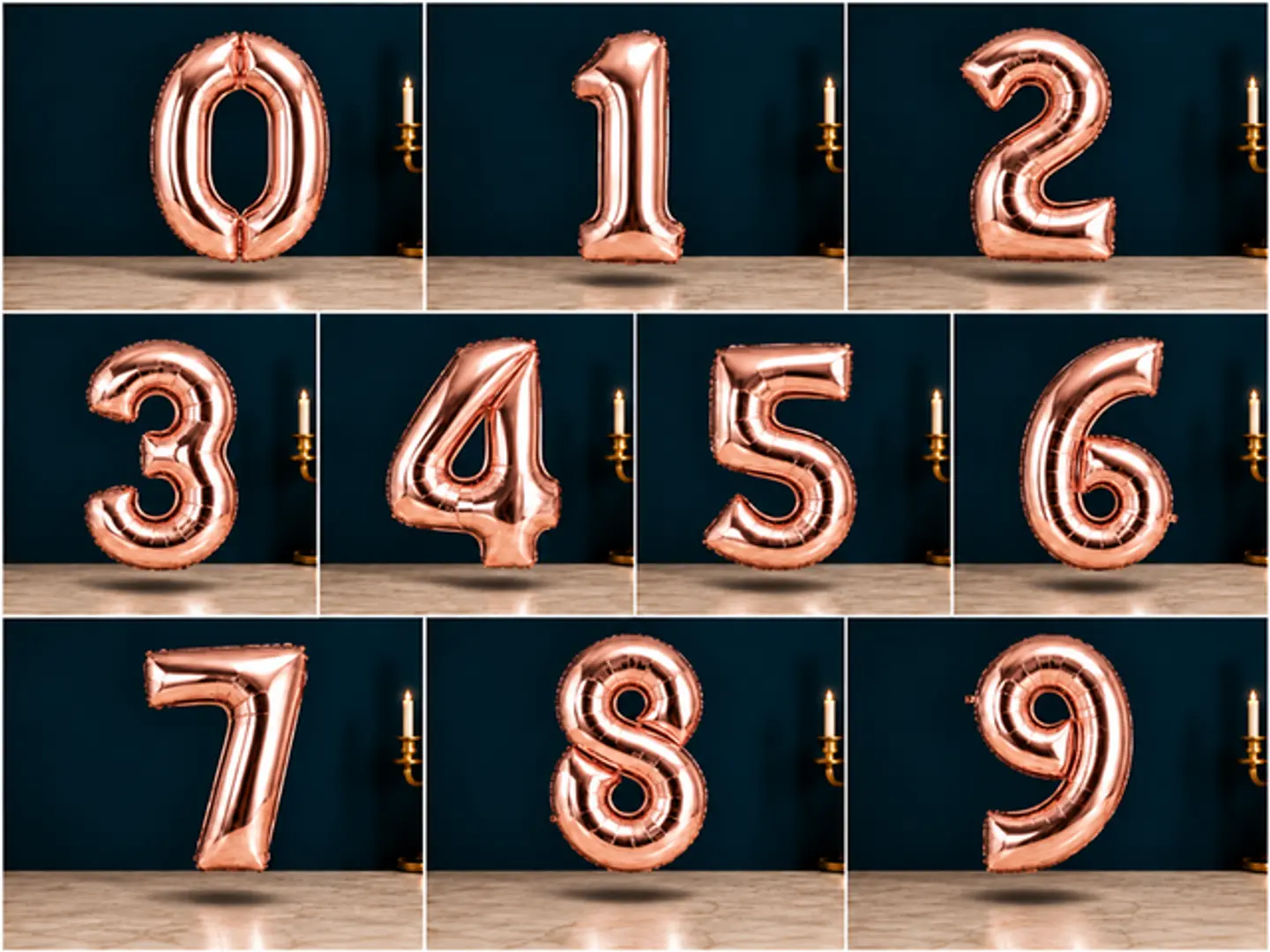 Rose Gold Number Balloons