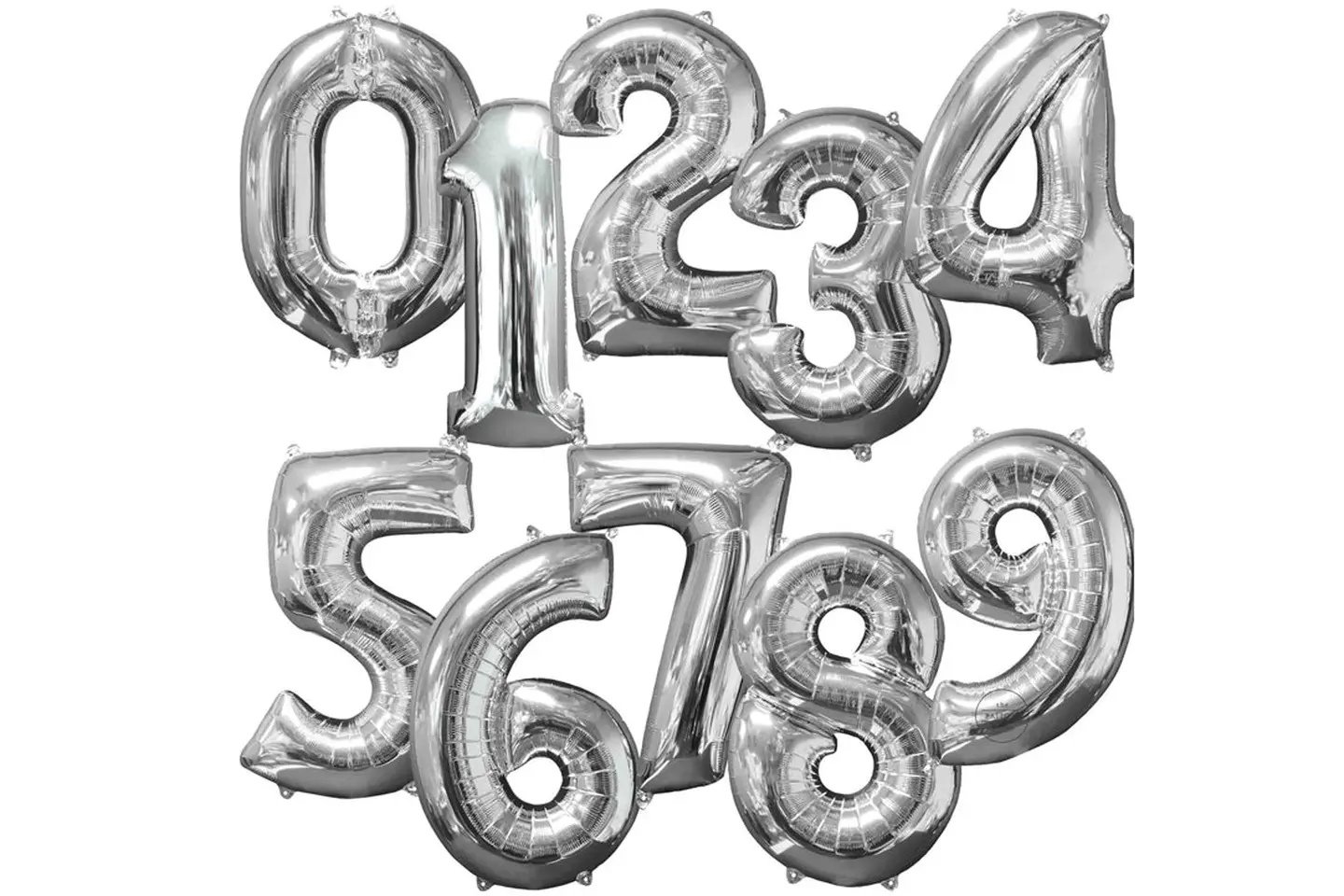 بالون رقم - الفضة