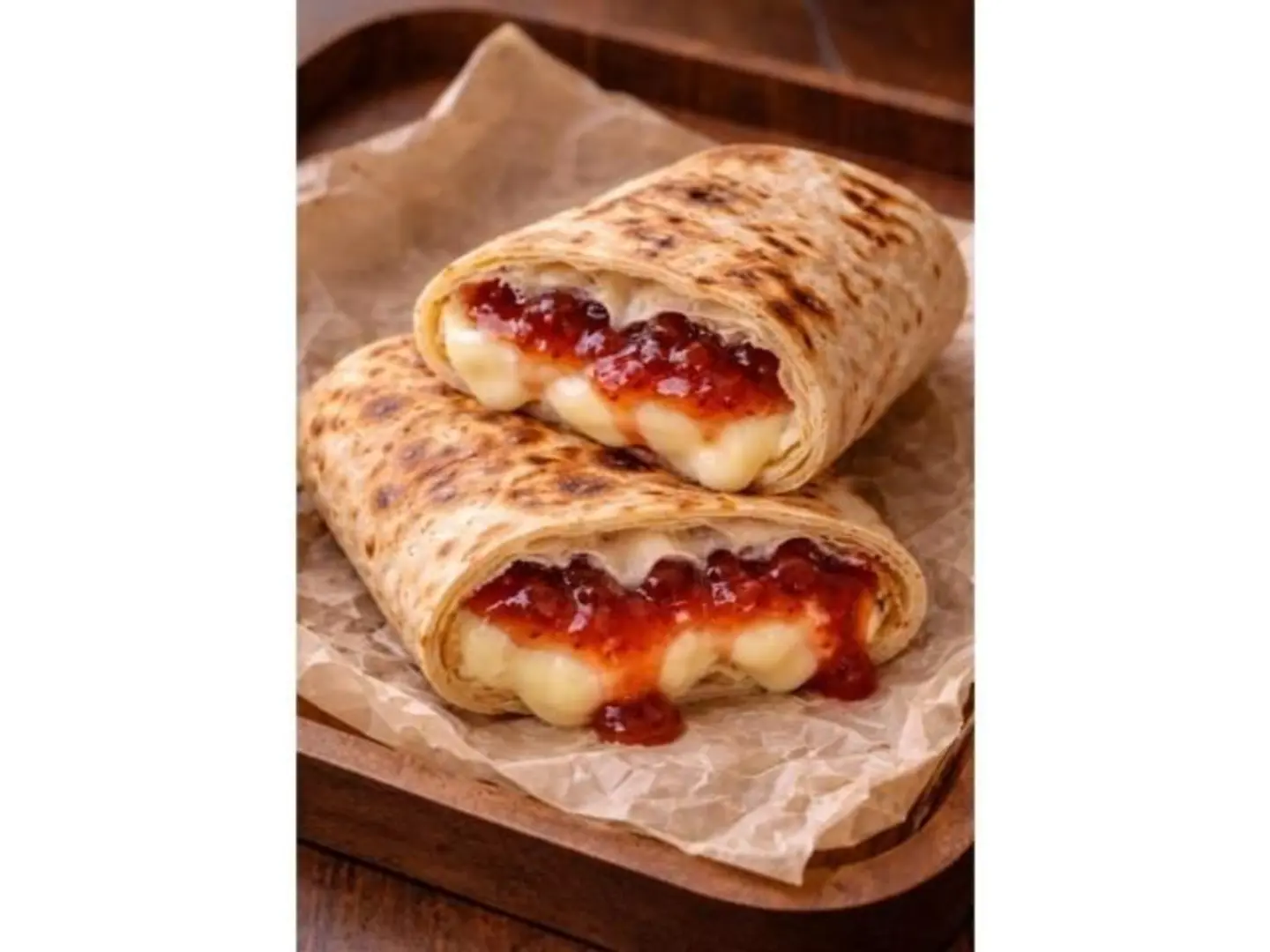 Chapati Kiri Cheese With Jam
