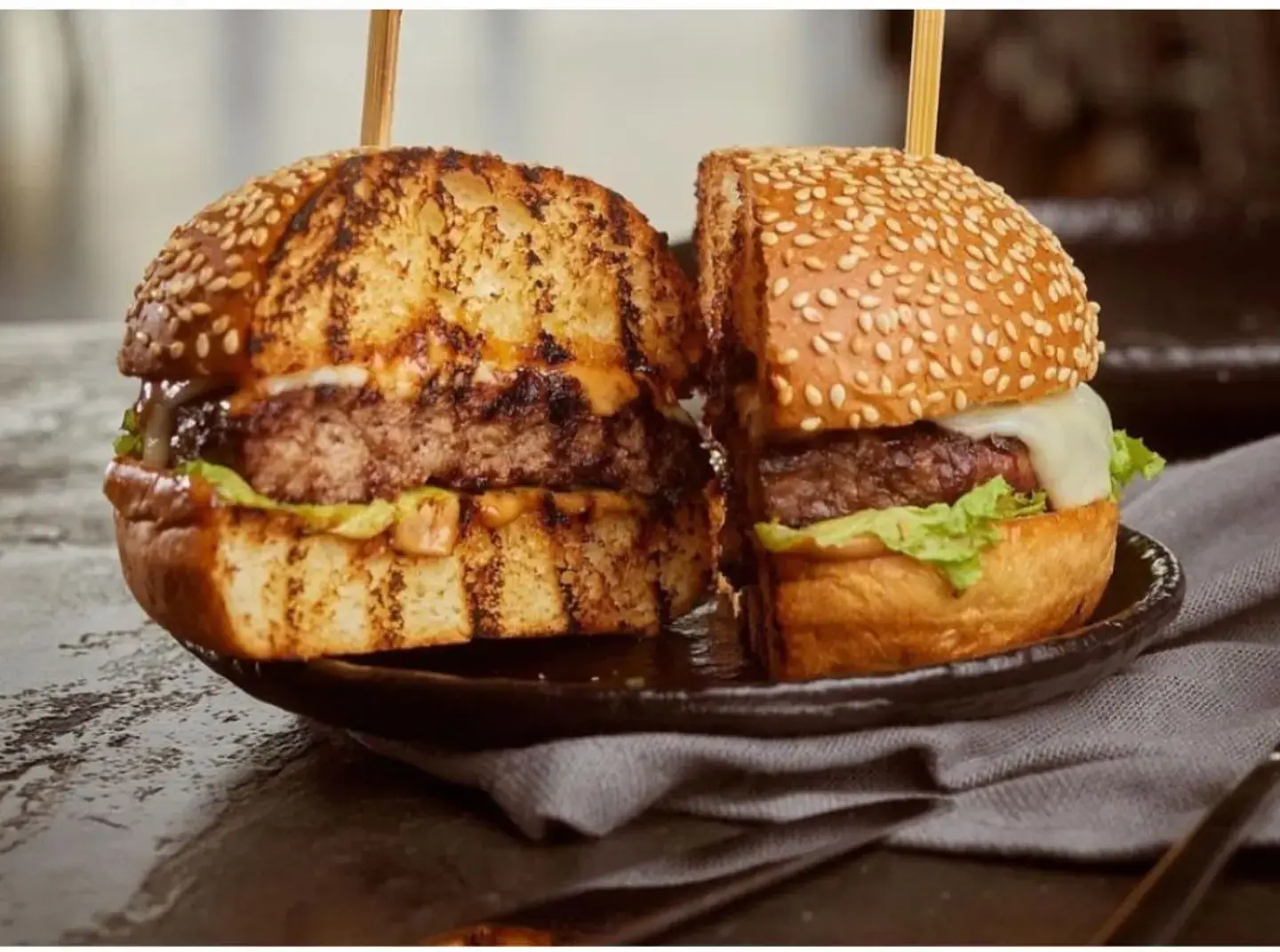 Grilled Burger In A Saj Bun