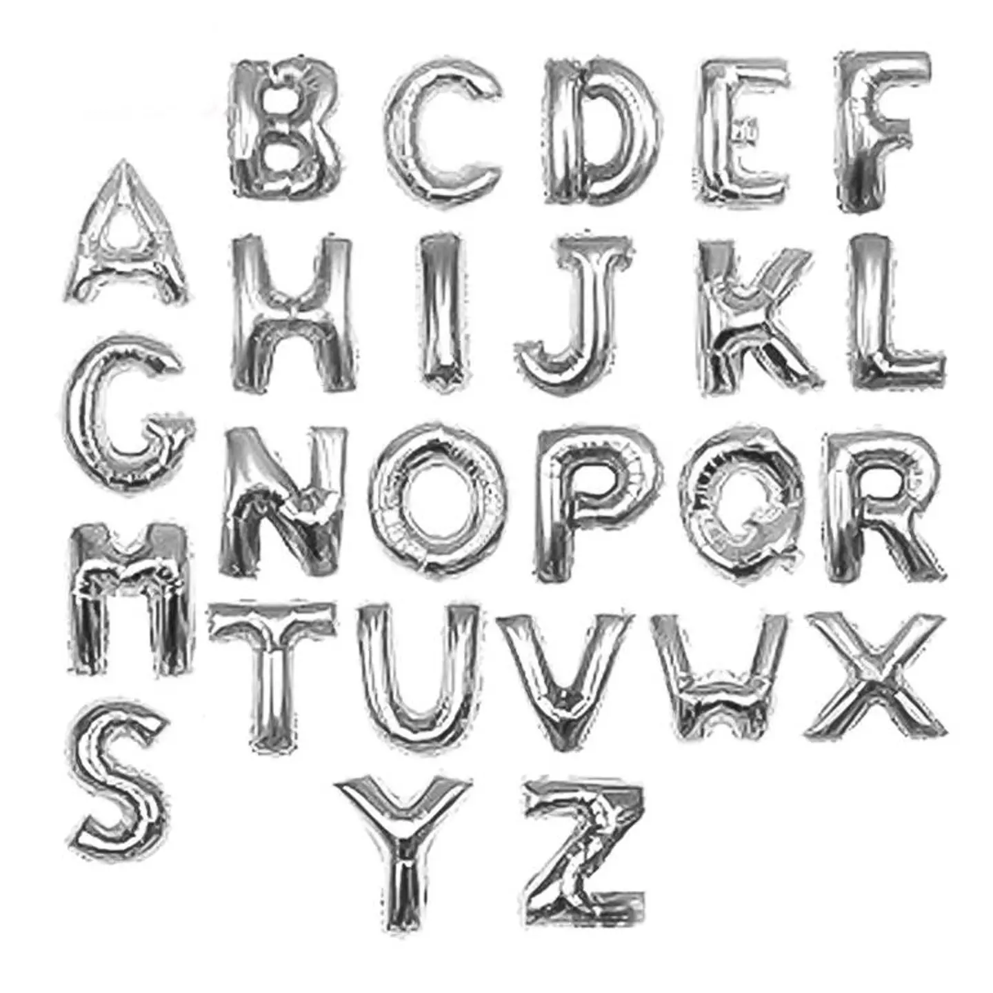 Silver Letters Helium Balloon